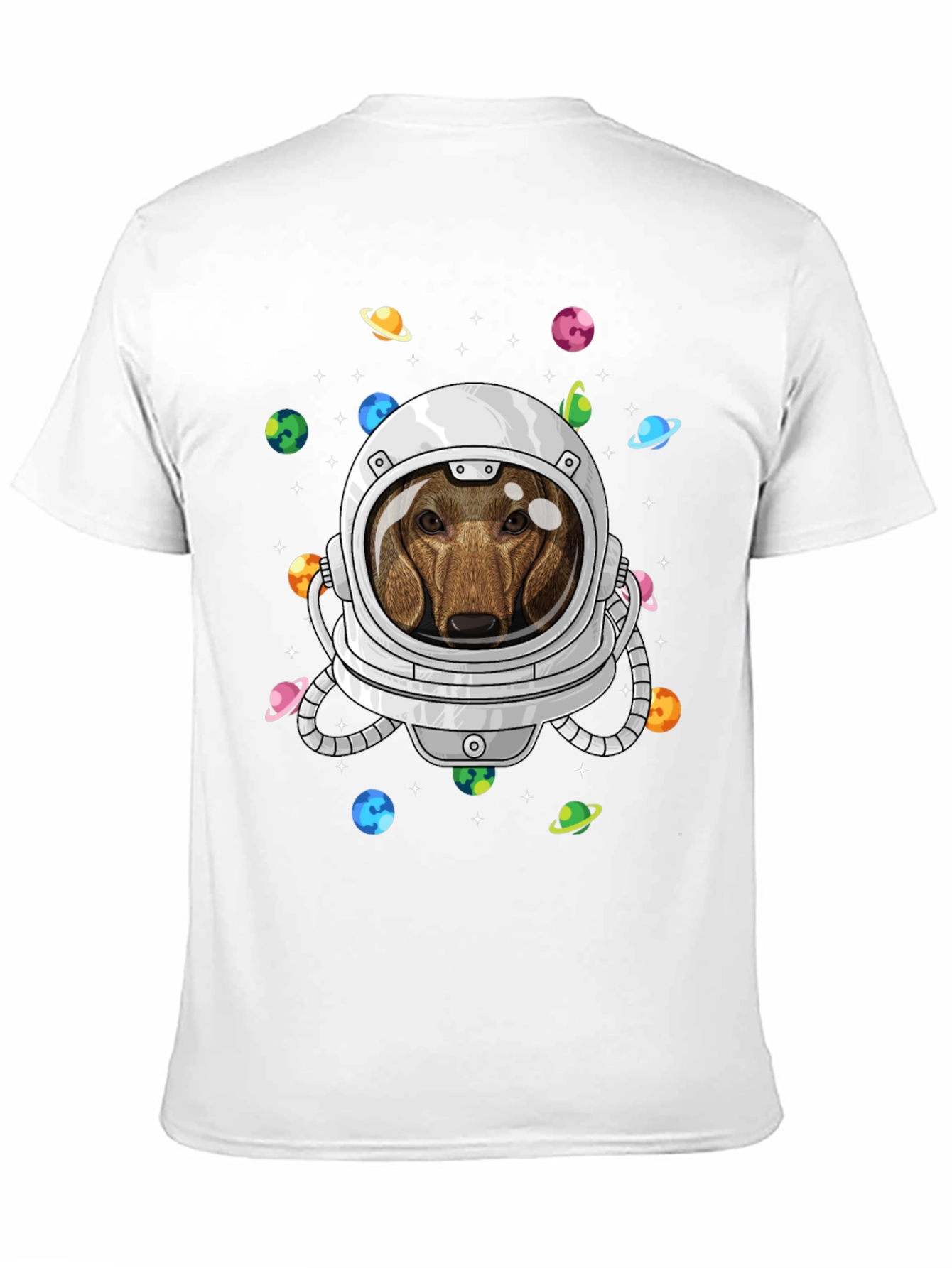 Black Dachshund Astronaut T-Shirt - Space Dog Tee view 11