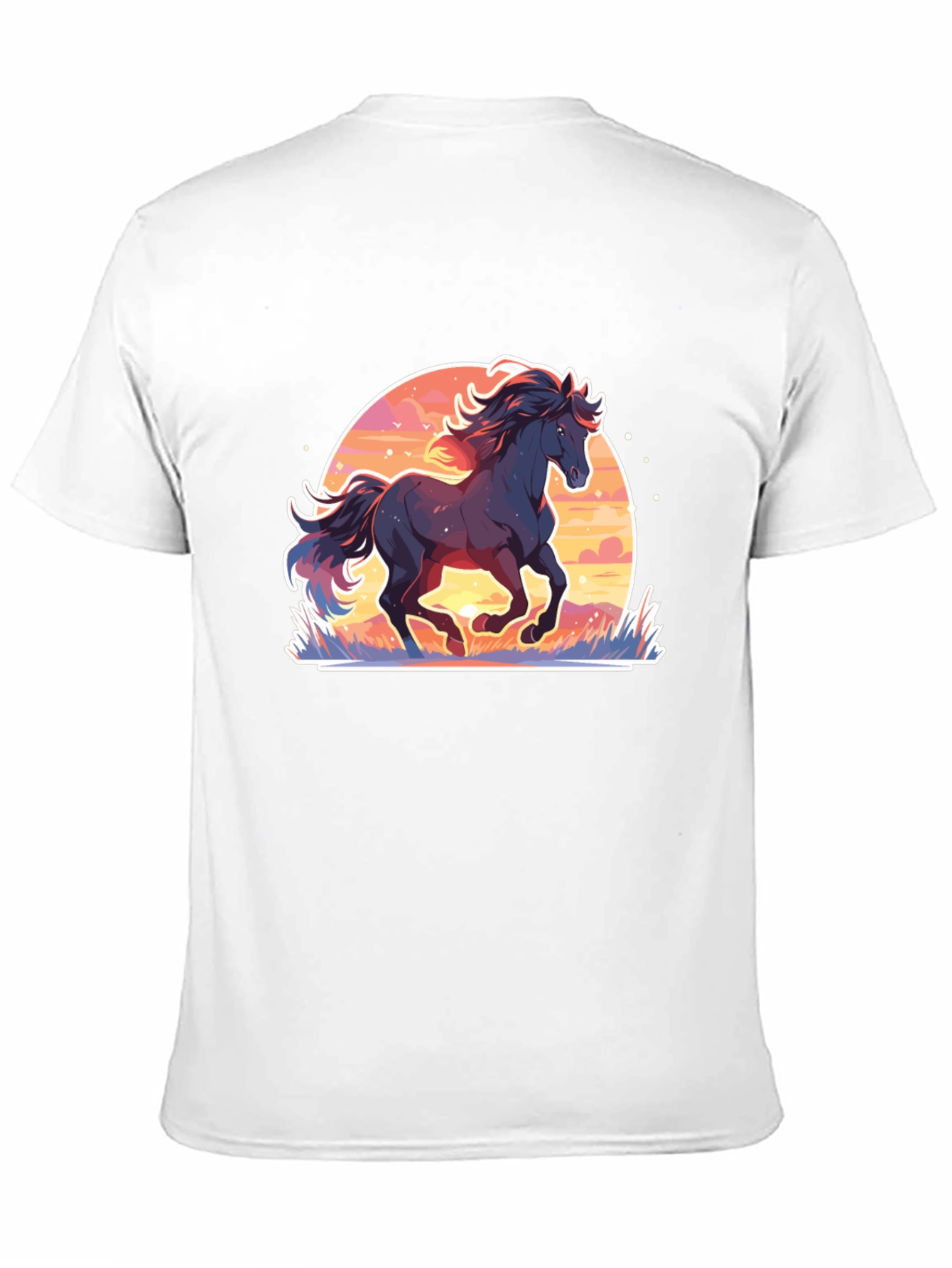 Black Majestic Horse Graphic Tee - Black Cotton Comfort view 11