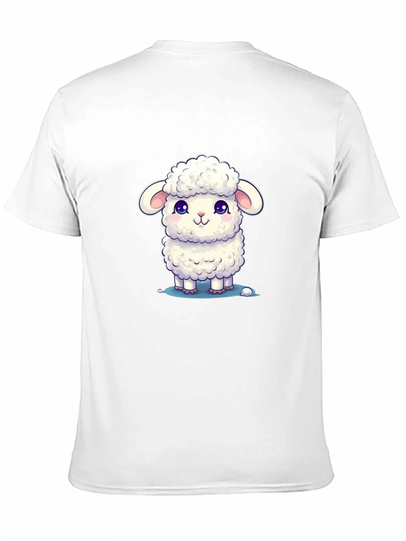 Black Cute Lamb Graphic Tee - Black Cotton Blend view 11