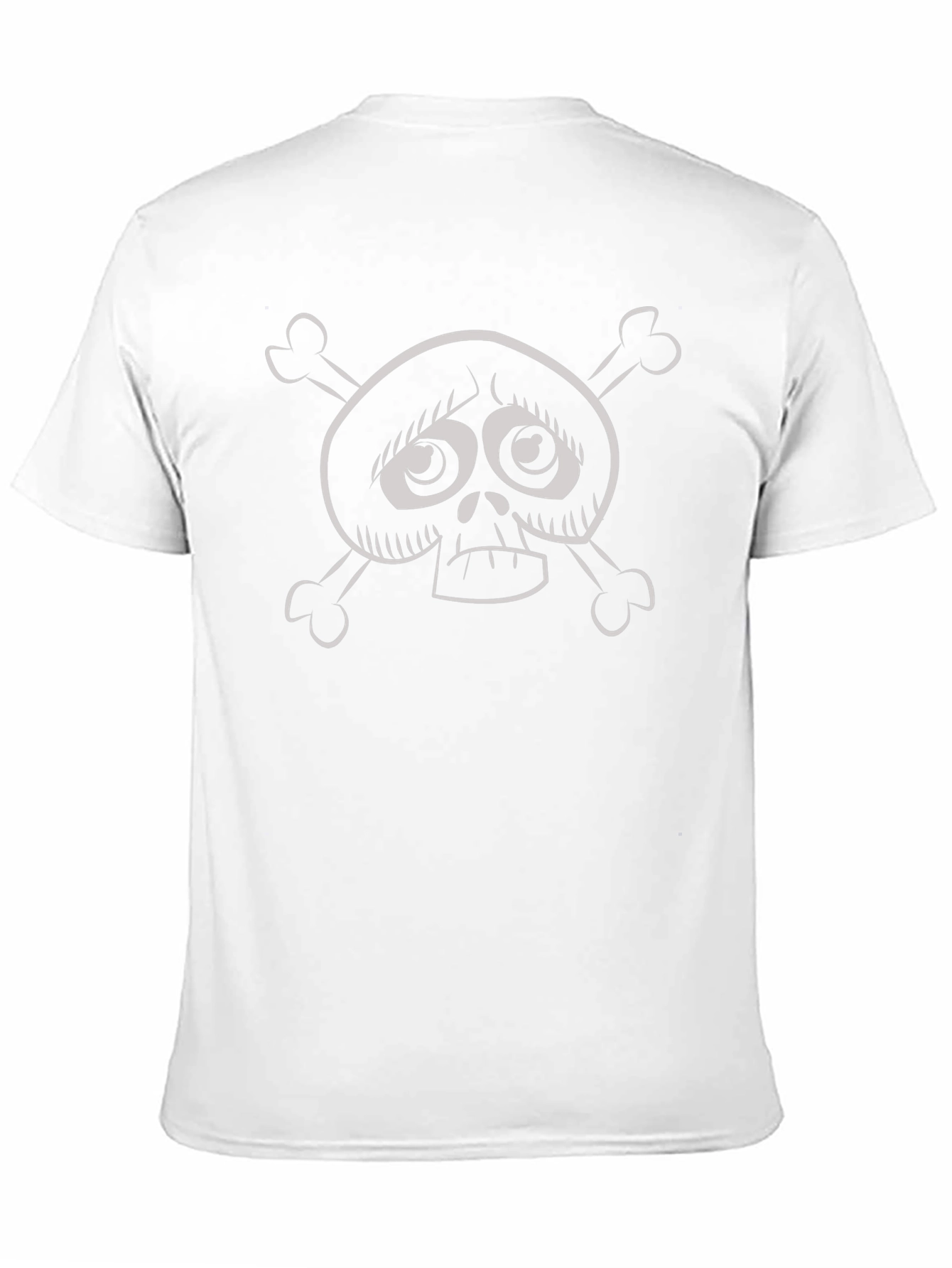 Black Cartoon Skull and Crossbones Graphic Black T-Shirt view 11