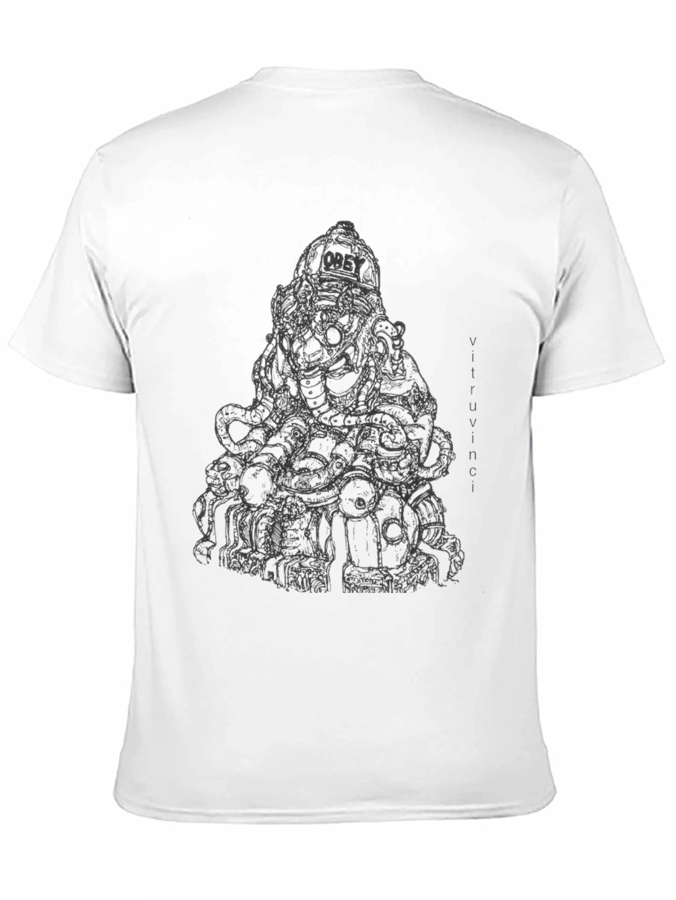 Black Men's Black Graphic Print T-Shirt view 11