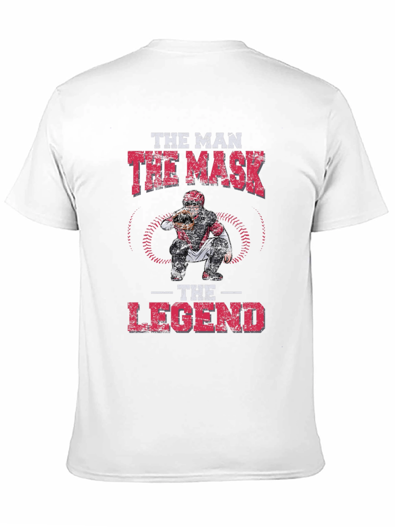 Black The Man, The Mask, The Legend Baseball Catcher Graphic Tee view 11