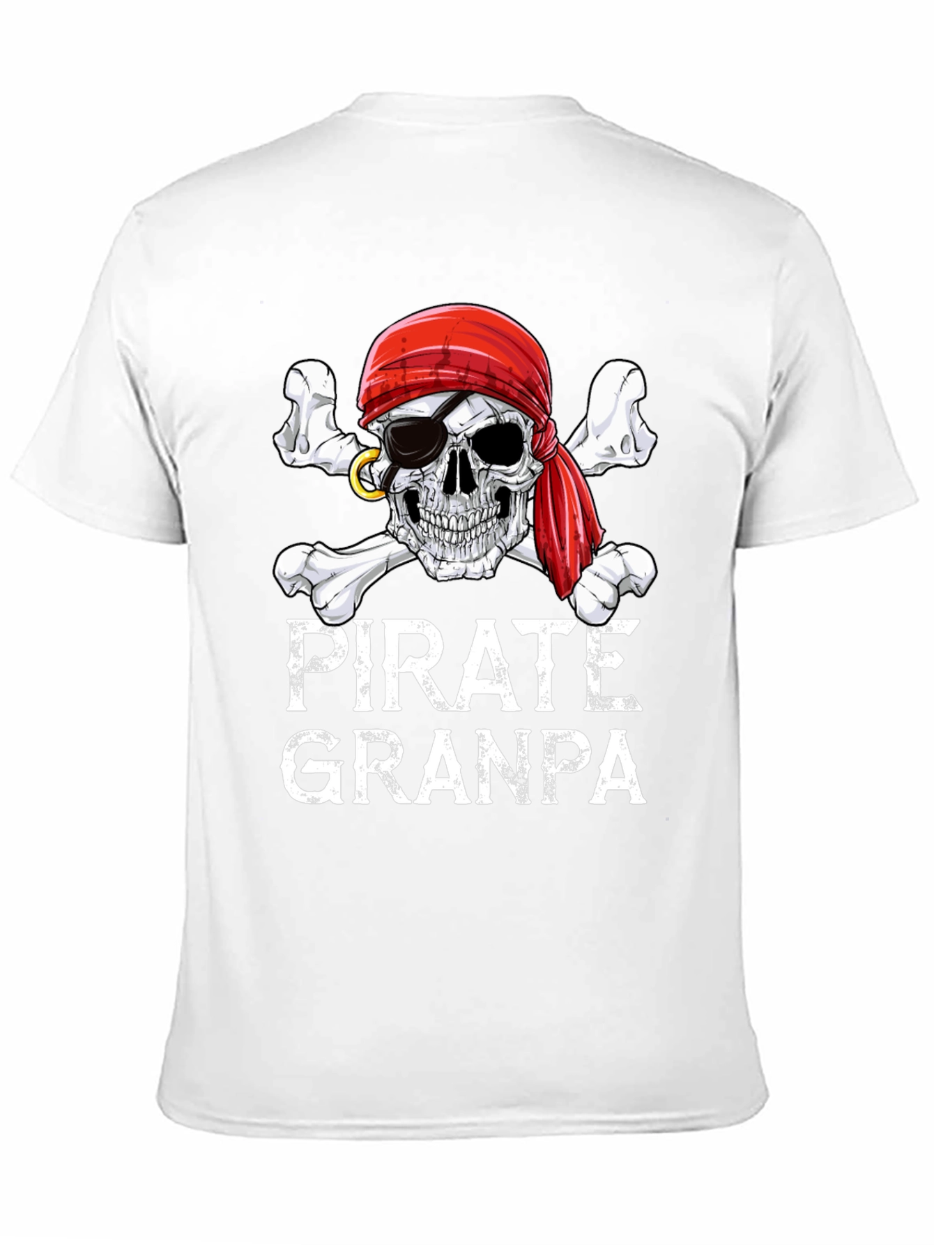 Pirate Granpa T-Shirt, Skull & Crossbones Graphic Tee - 11