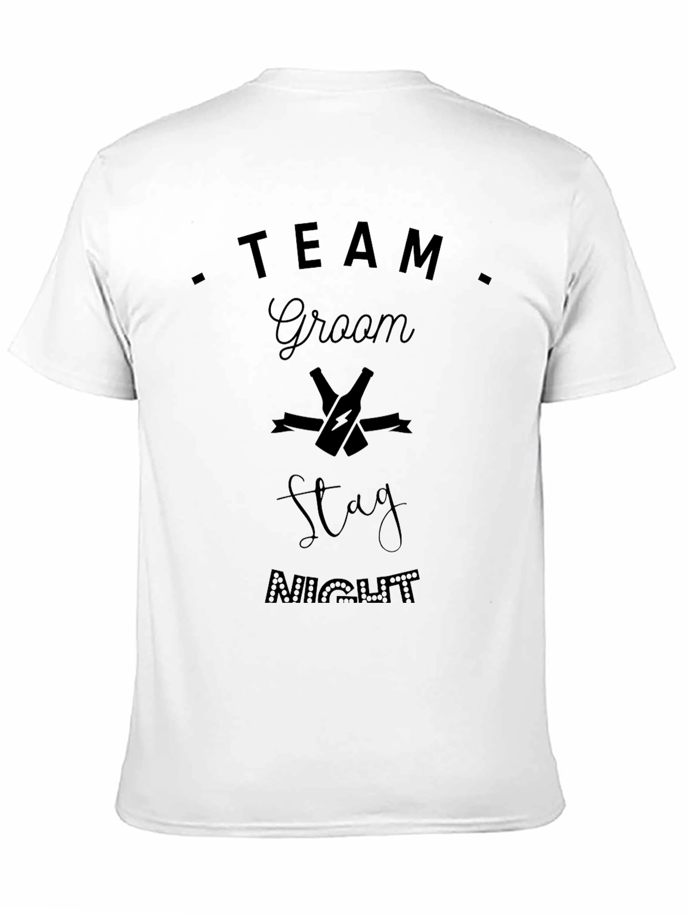 Black Team Groom Stag Night Black T-Shirt view 11