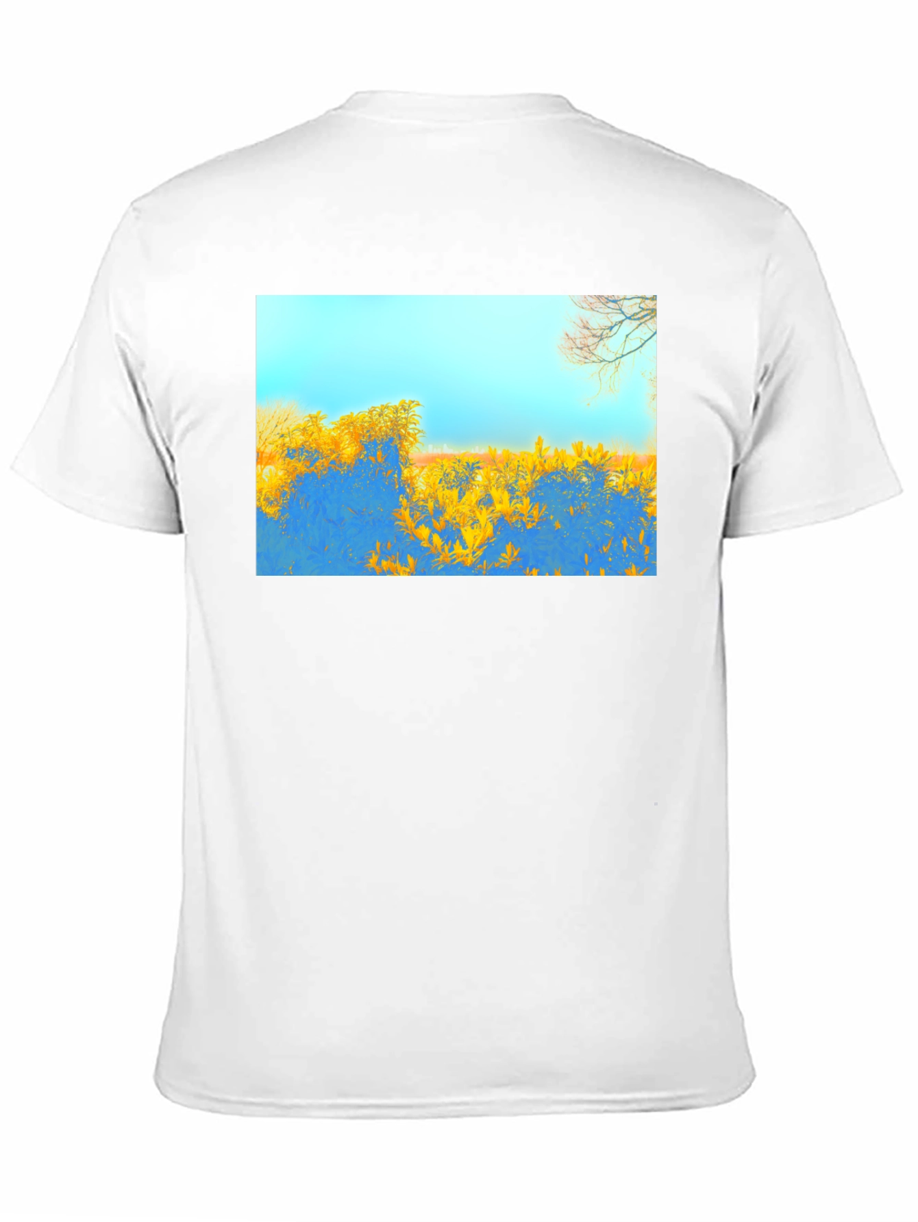 Black Abstract Landscape Graphic Tee - Black Cotton Blend view 11