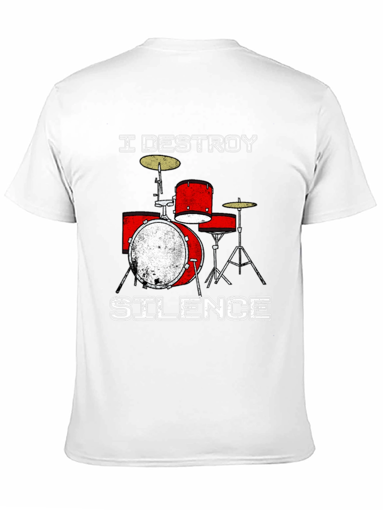 Black I Destroy Silence Drummer T-Shirt view 11