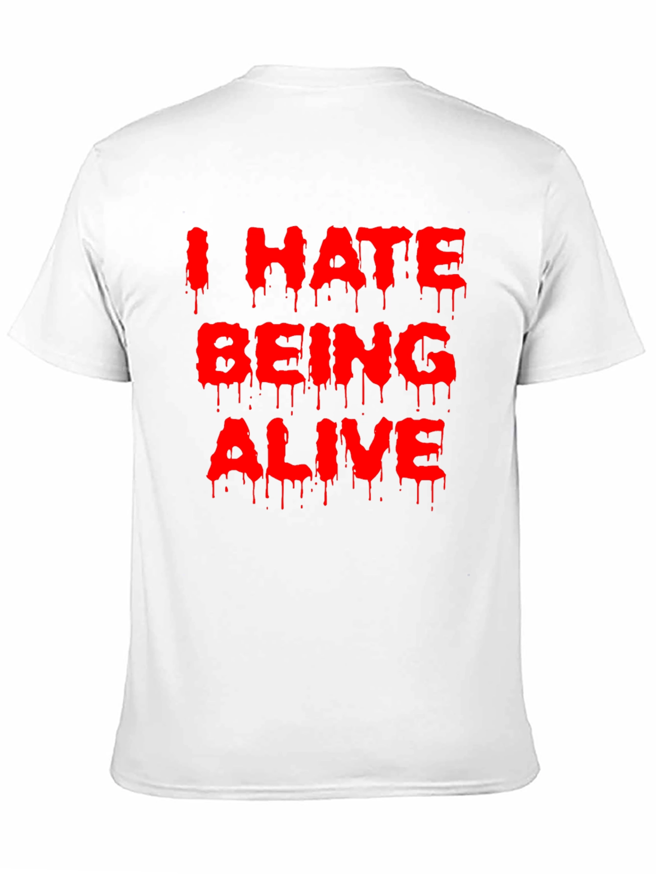 Black I Hate Being Alive Graphic Tee - Black Novelty T-Shirt view 11