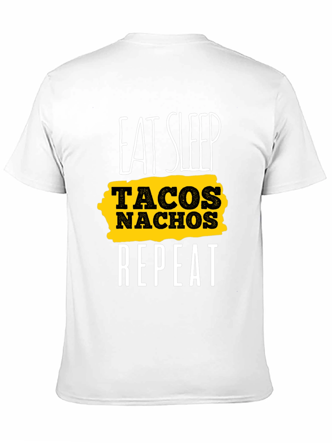 Black Eat Sleep Tacos Nachos Repeat Black Graphic Tee view 11