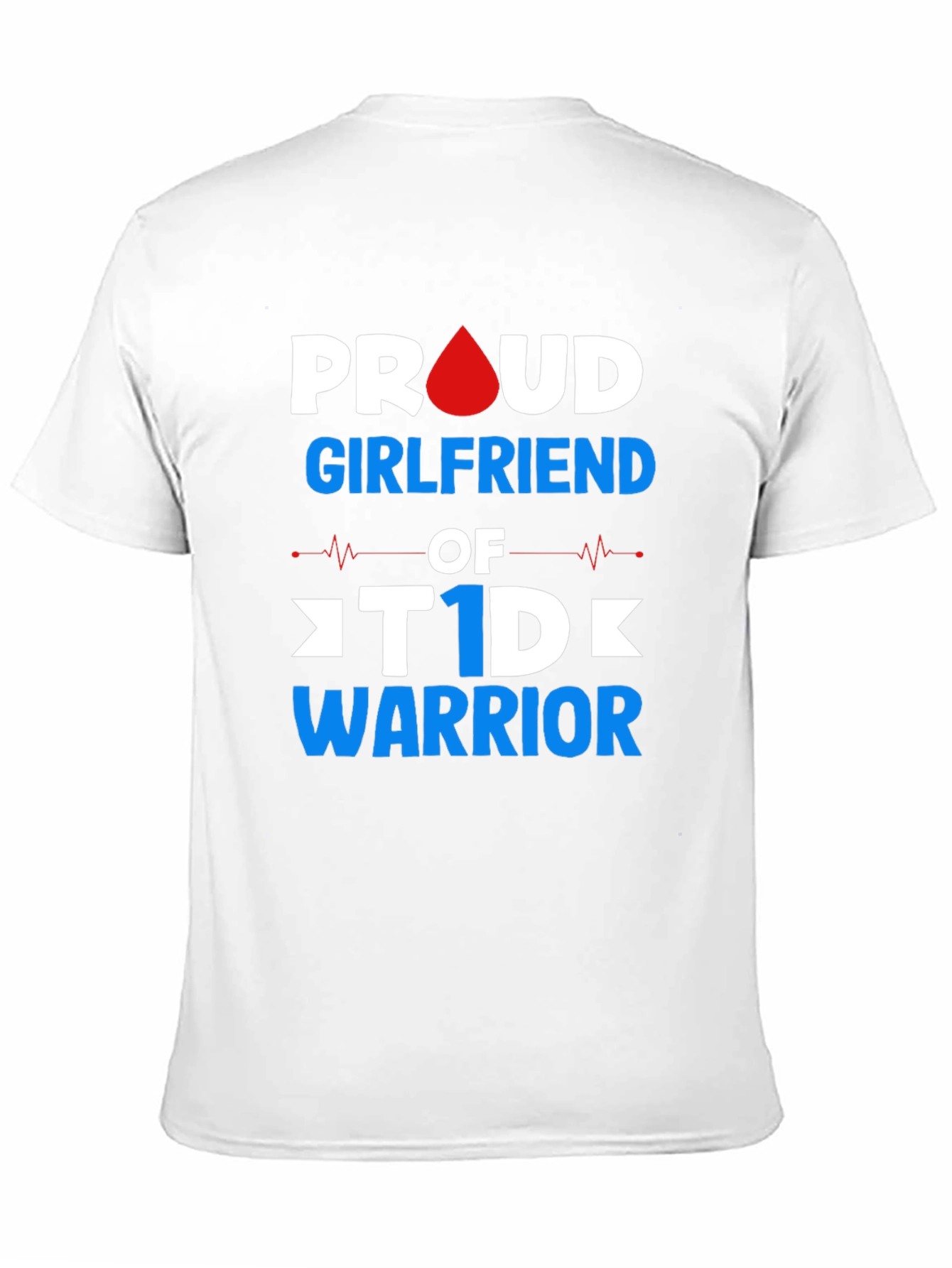 Black Proud Girlfriend T1D Warrior T-Shirt view 11