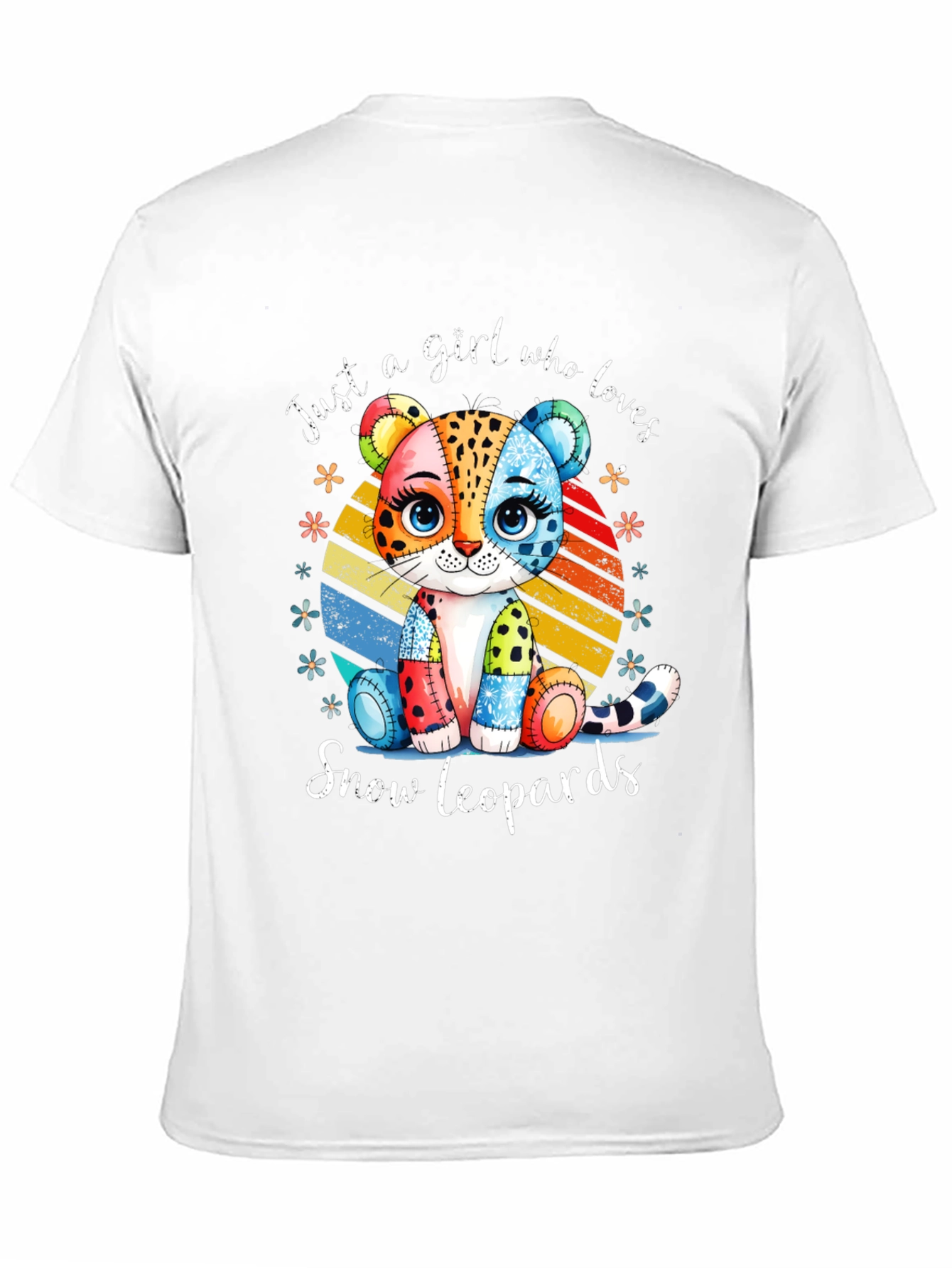 Black Just a Girl Who Loves Snow Leopards T-Shirt view 11