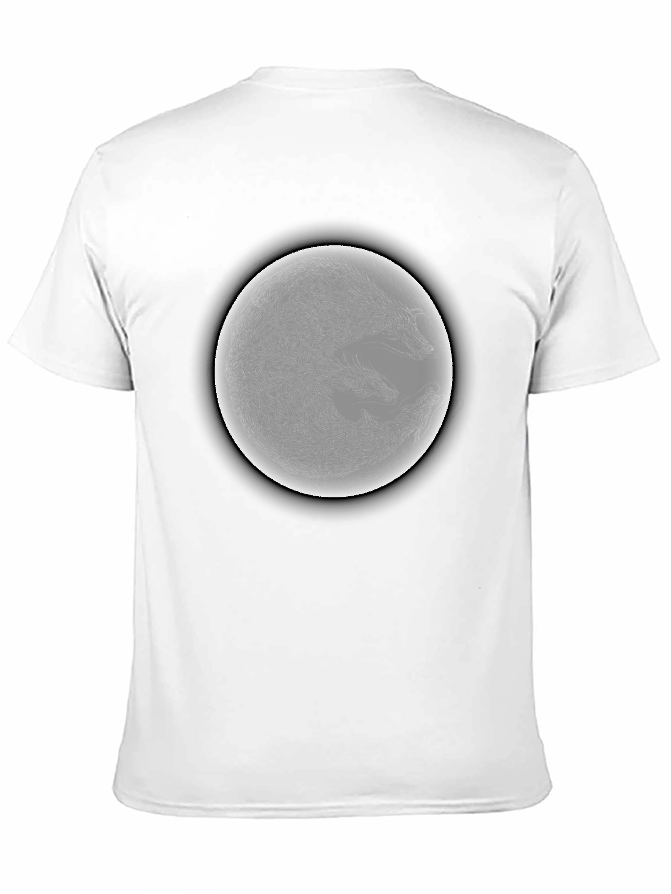 Black Yin Yang Wolf Graphic Black T-Shirt view 11