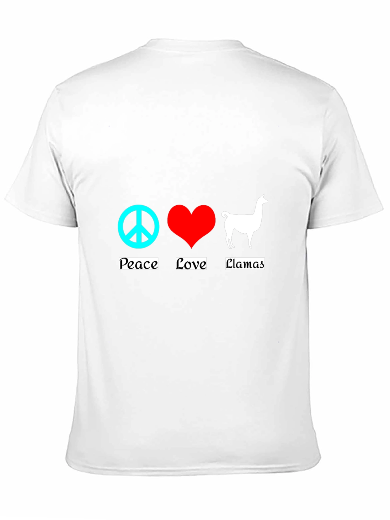 Black Peace Love Llamas T-Shirt - Black Cotton Tee view 11