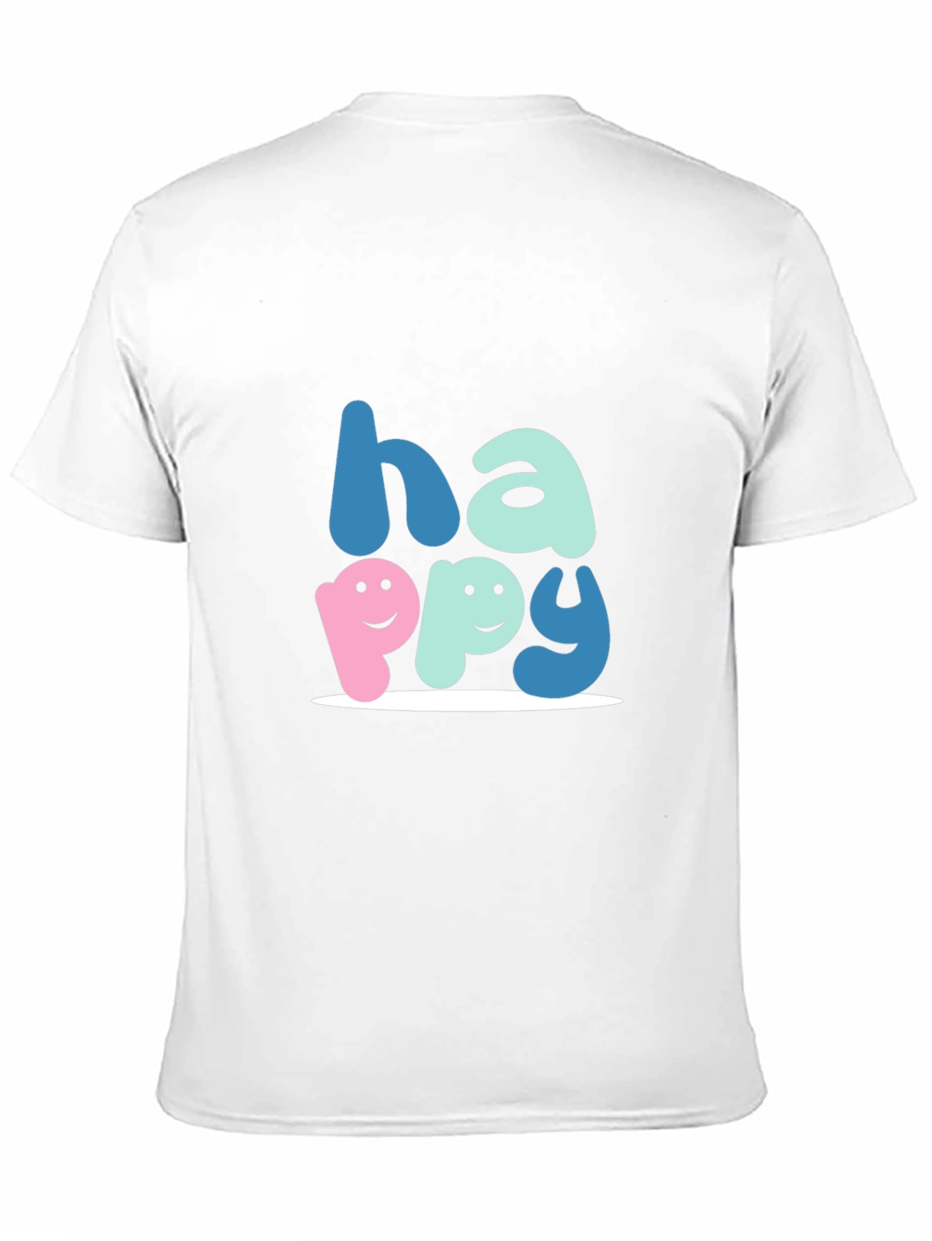 Black Happy Graphic Tee - Soft Cotton Blend, Unisex Fit view 11