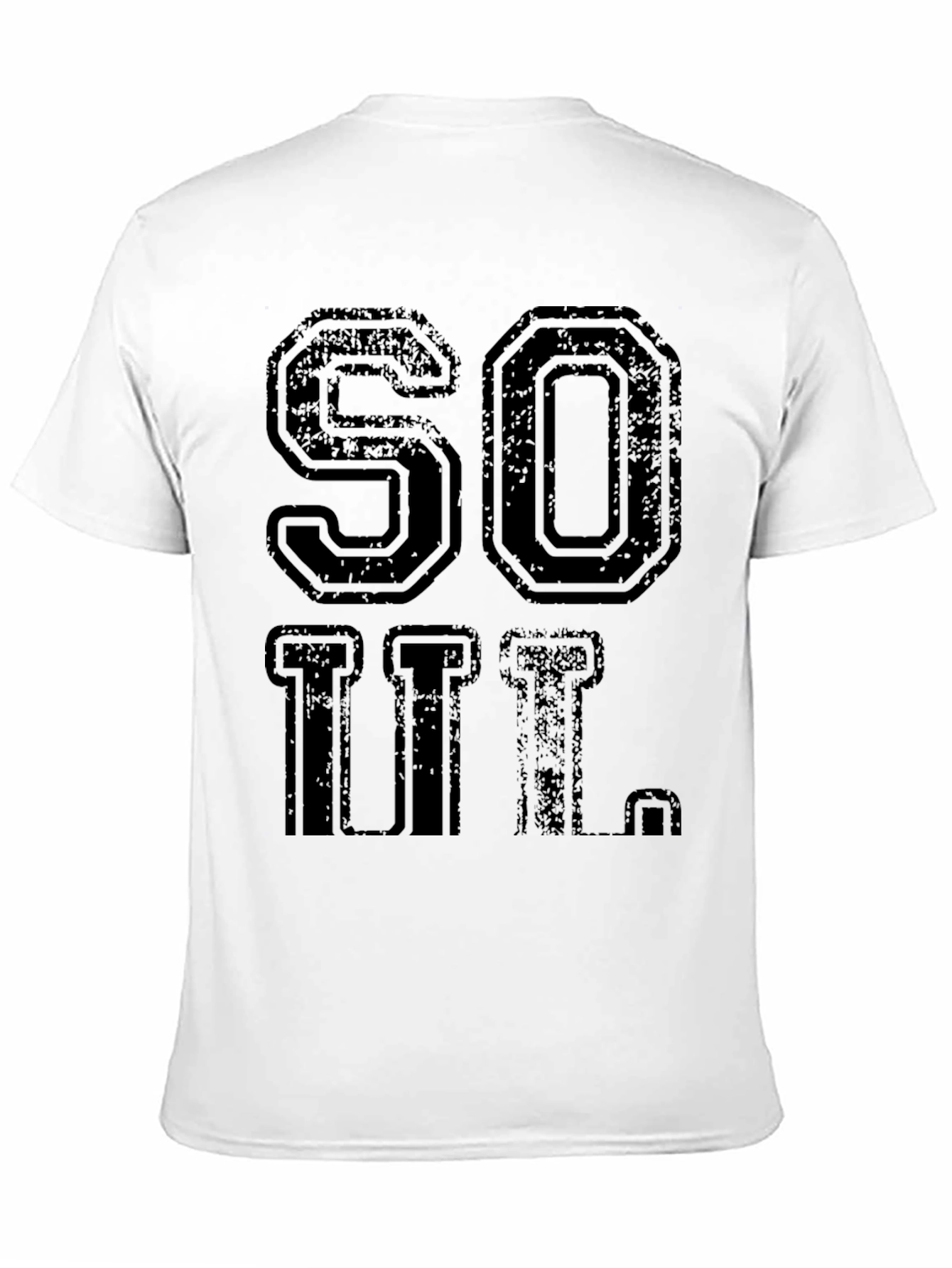 Black Vintage Style SOUL Black Graphic T-Shirt view 11