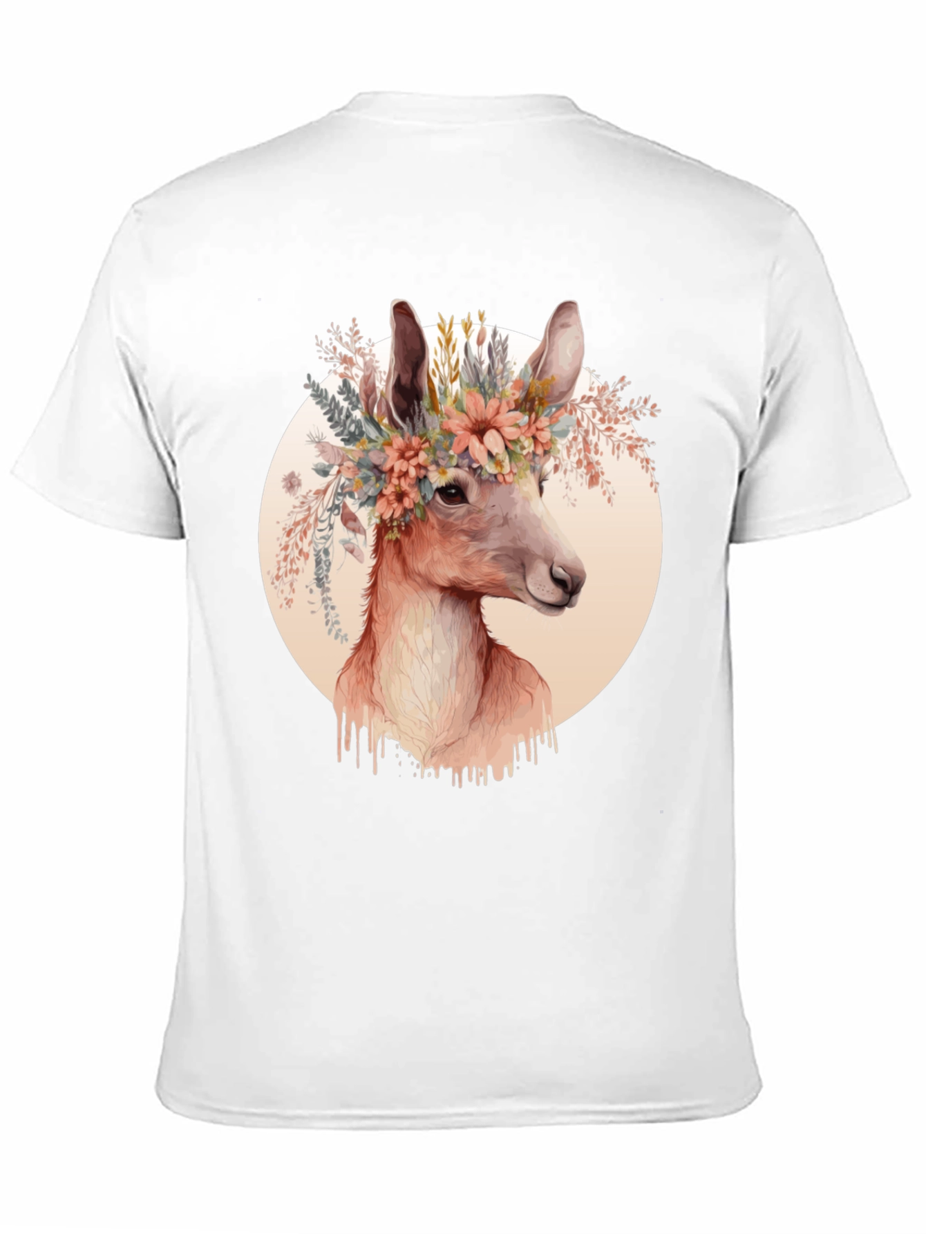 Black Floral Deer Graphic Tee - Trendy Unisex Shirt view 11