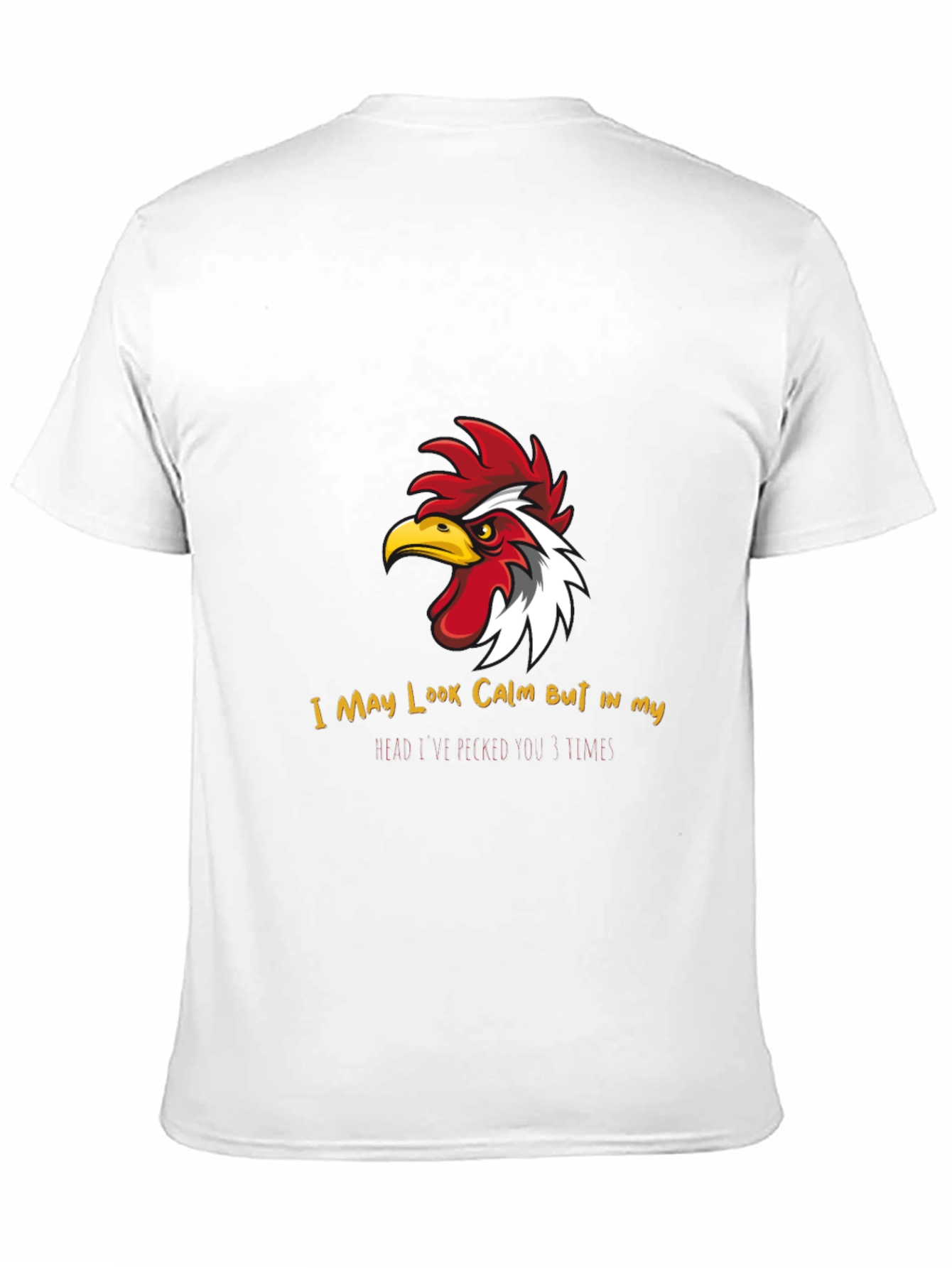 Black Calm Chicken Graphic Tee - Funny Rooster T-Shirt view 11
