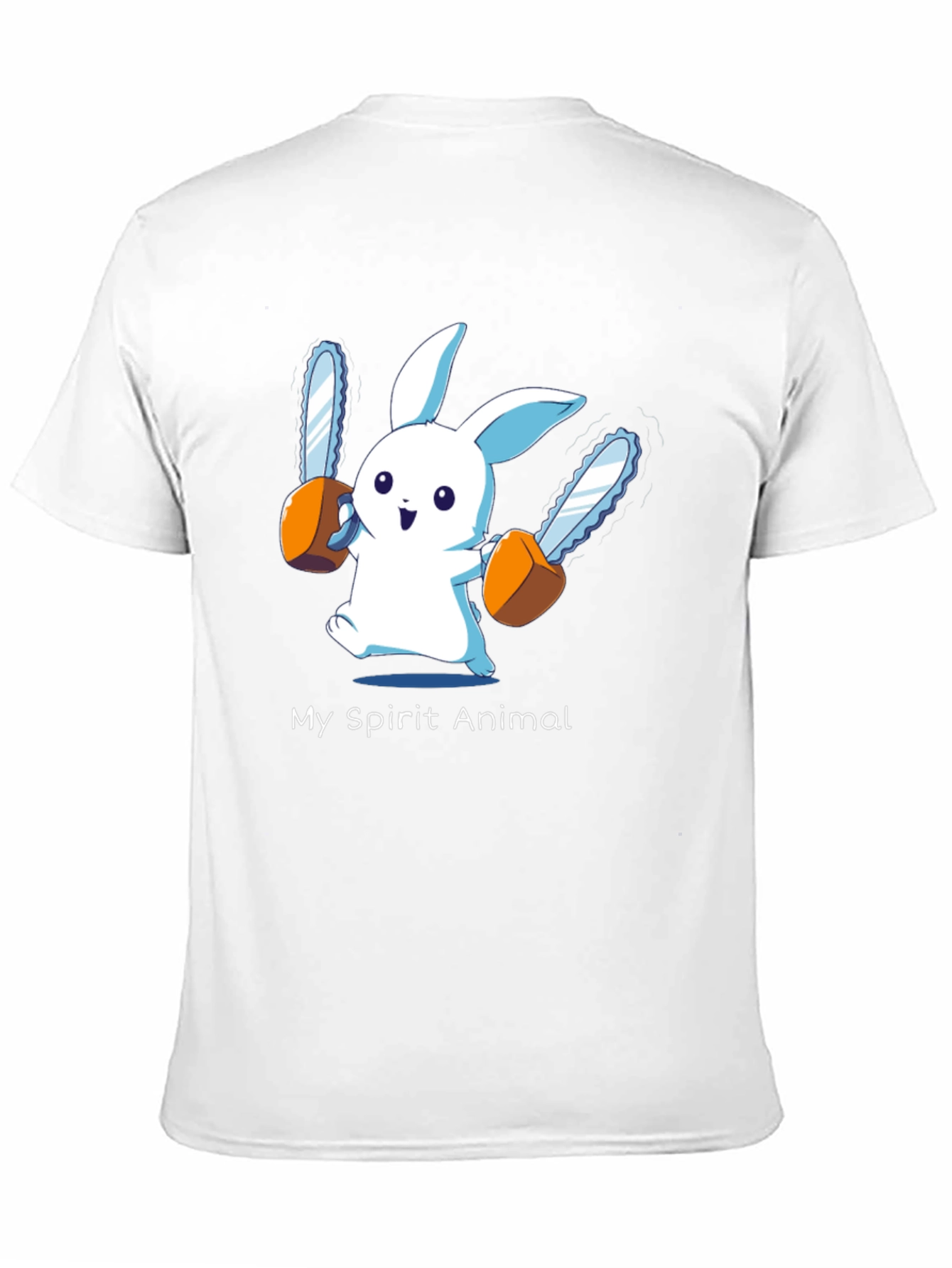 Black My Spirit Animal Chainsaw Bunny Graphic Tee view 11