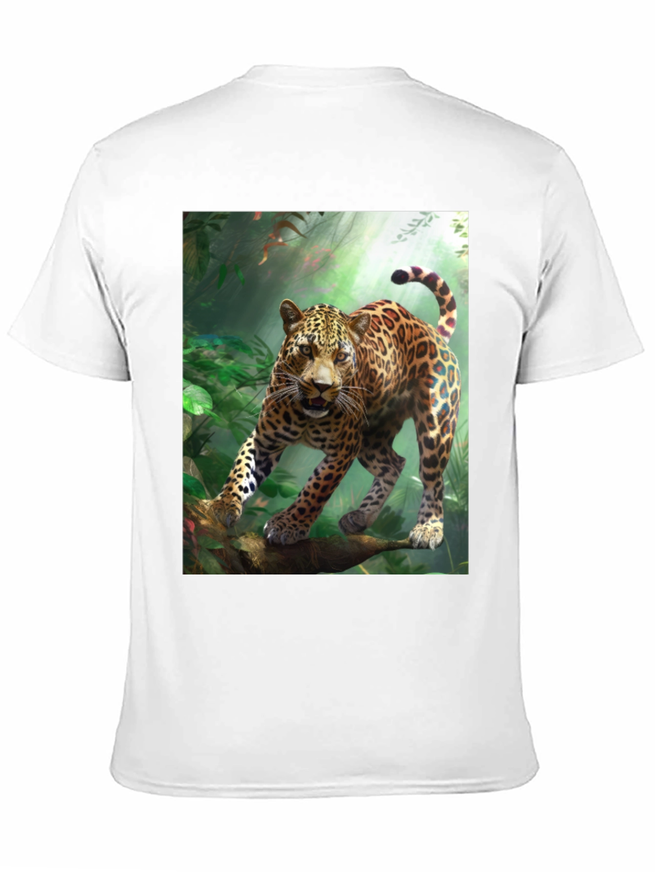 Black Leopard Jungle Graphic Tee - Wild Animal Print view 11