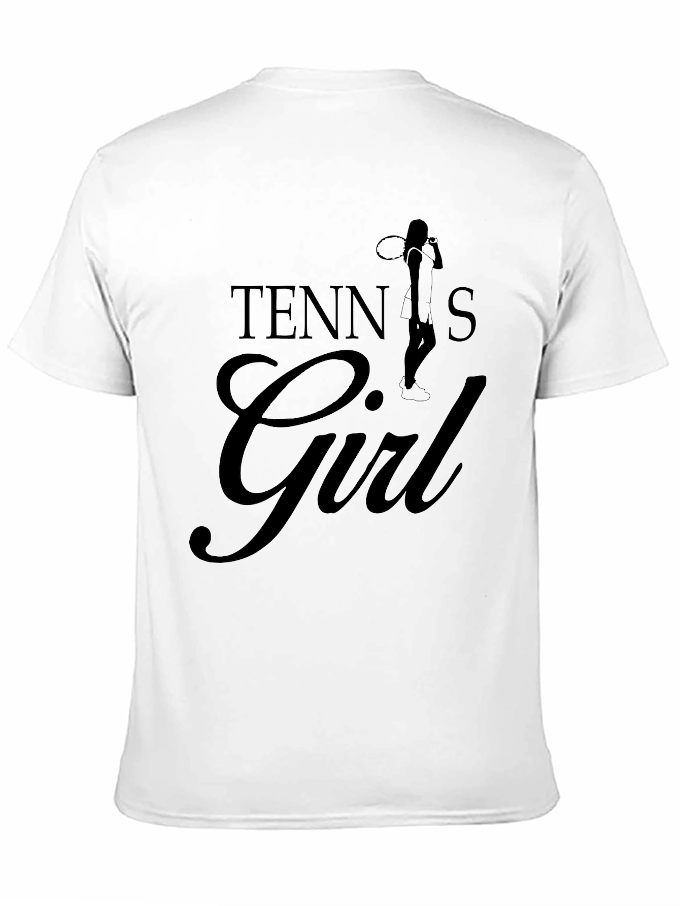 Black Tennis Girl Black T-Shirt - Sporty Fashion view 11