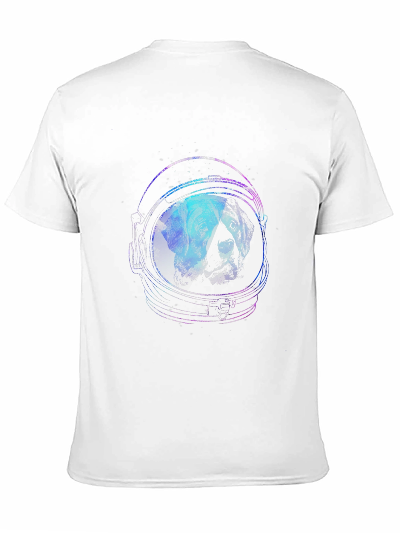 Black Astronaut Dog Graphic Tee - Black Cotton T-Shirt view 11