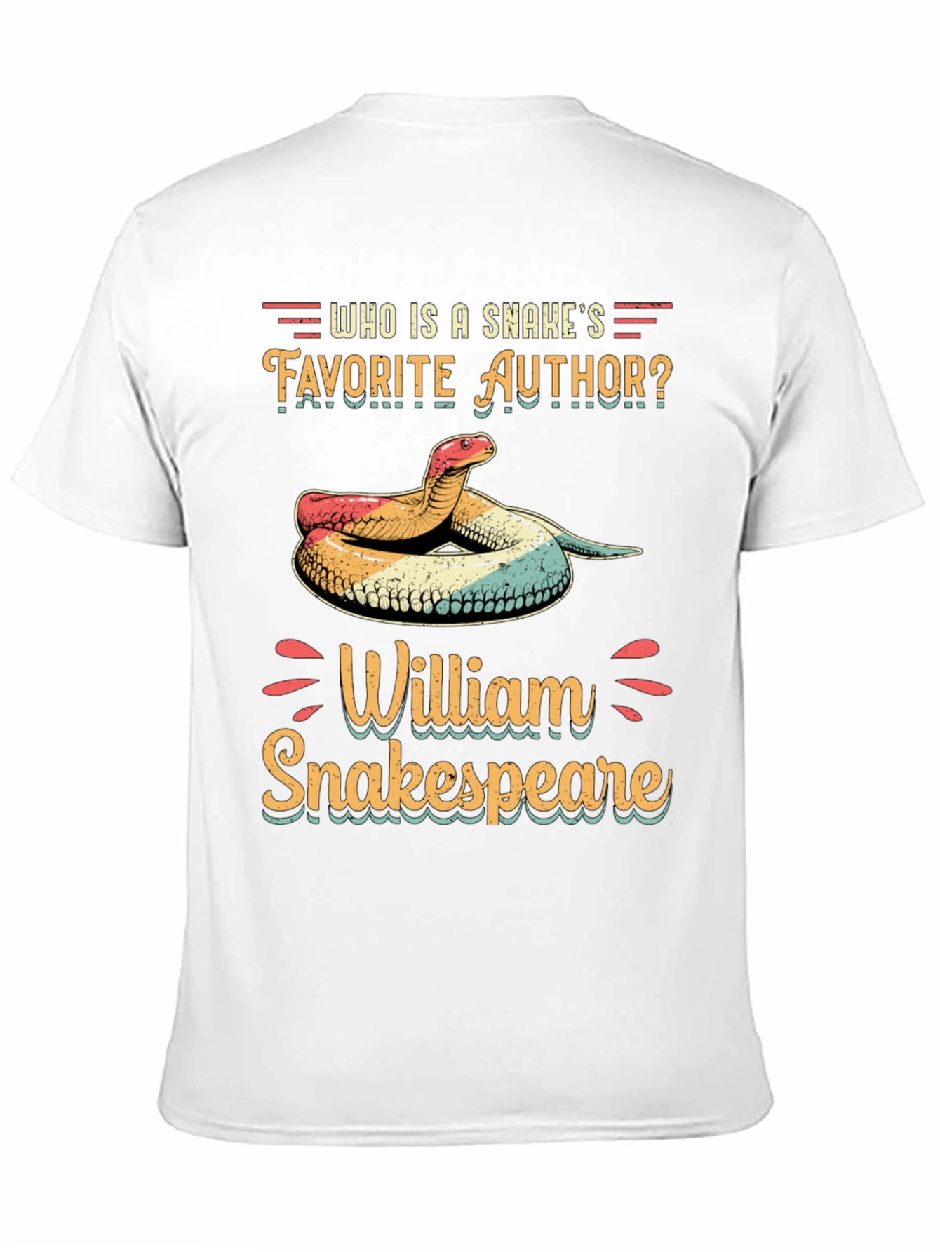 Black Funny Snake T-Shirt - William Snakespeare view 11