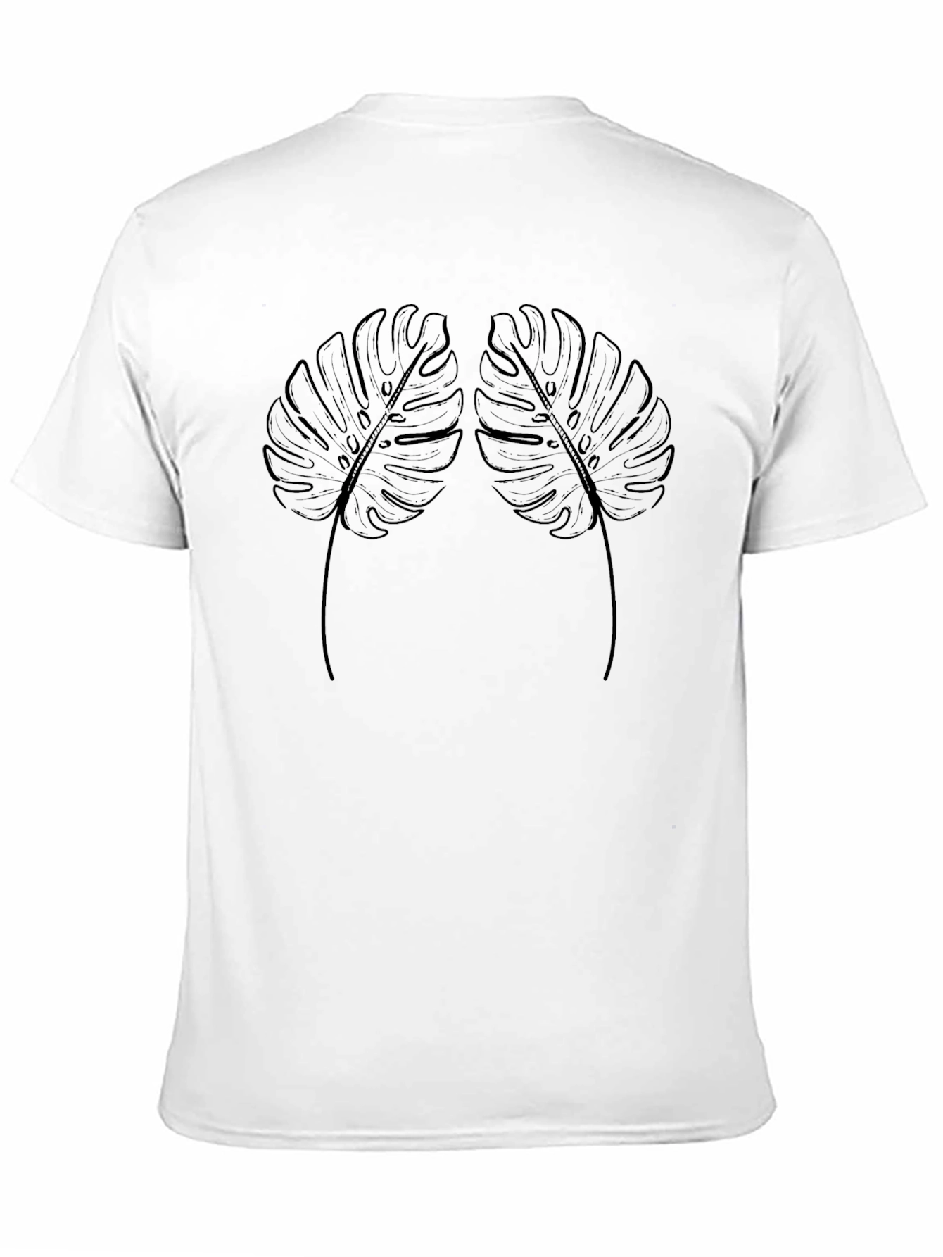 Black Minimalist Monstera Leaf Graphic Black T-Shirt view 11