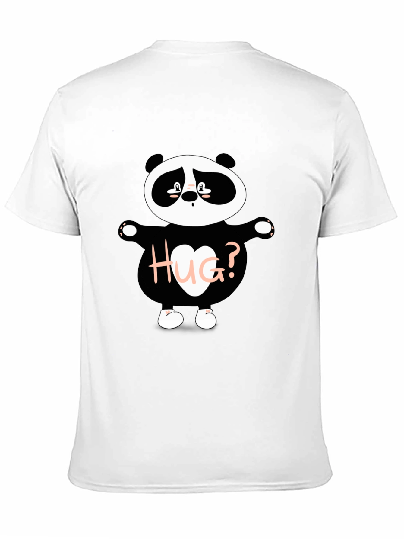 Black Cute Panda 'Hug?' Graphic T-Shirt view 11