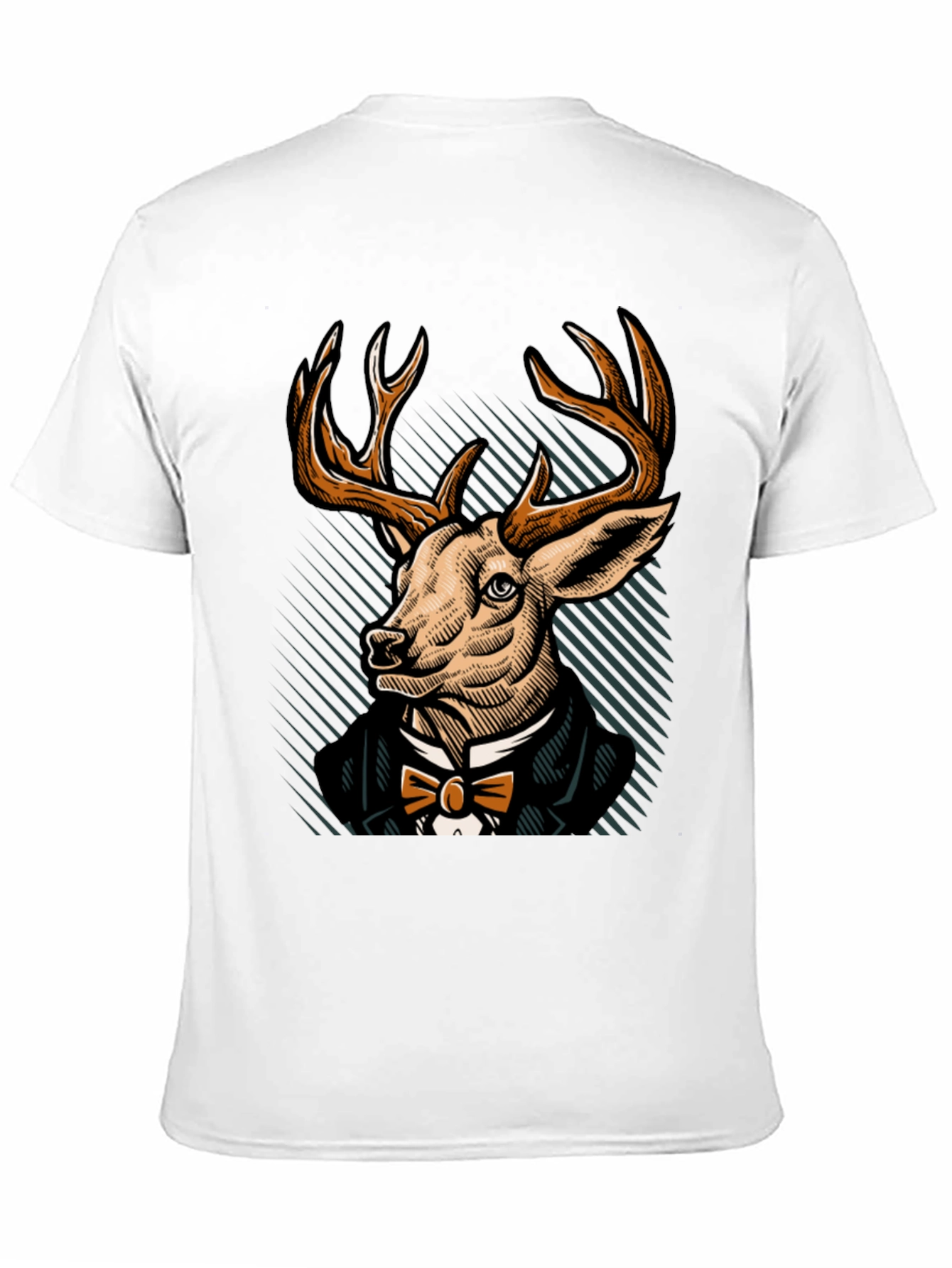Black Dapper Deer T-Shirt - Elegant Animal Graphic Tee view 11