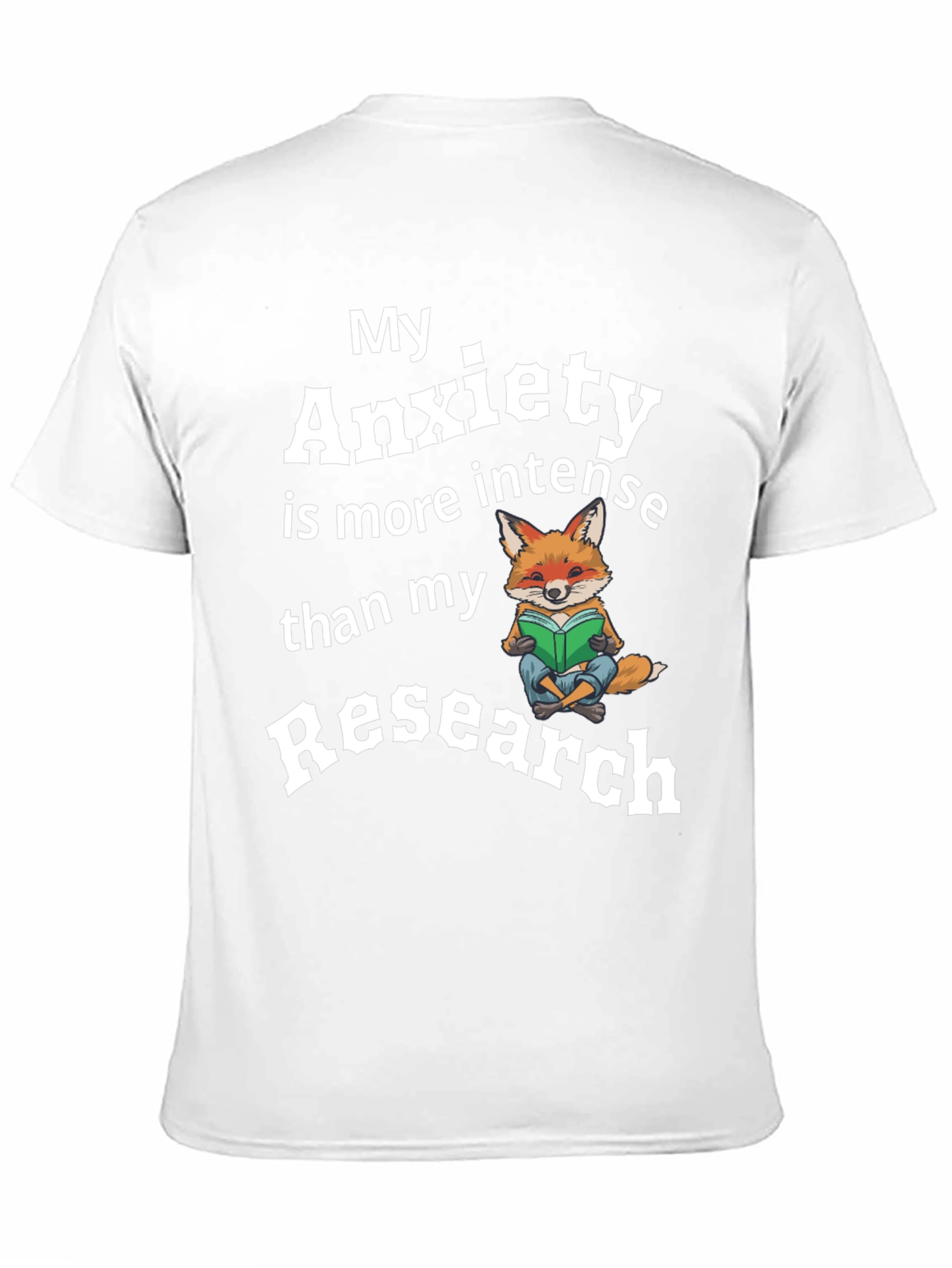 Black My Anxiety Research Fox T-Shirt Funny Novelty view 11