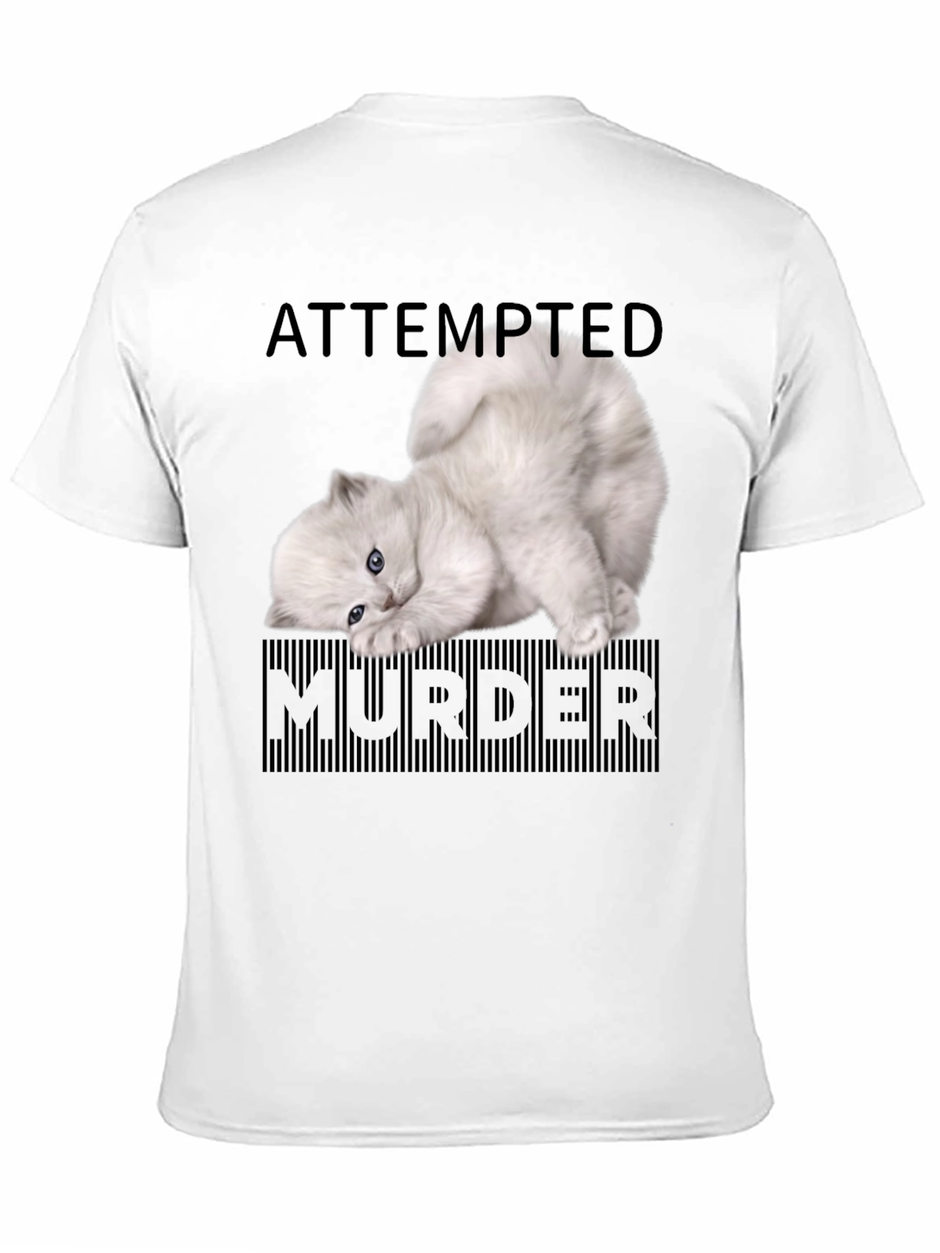 Black Attempted Murder Kitten T-Shirt - Funny Cat Lover Tee view 11