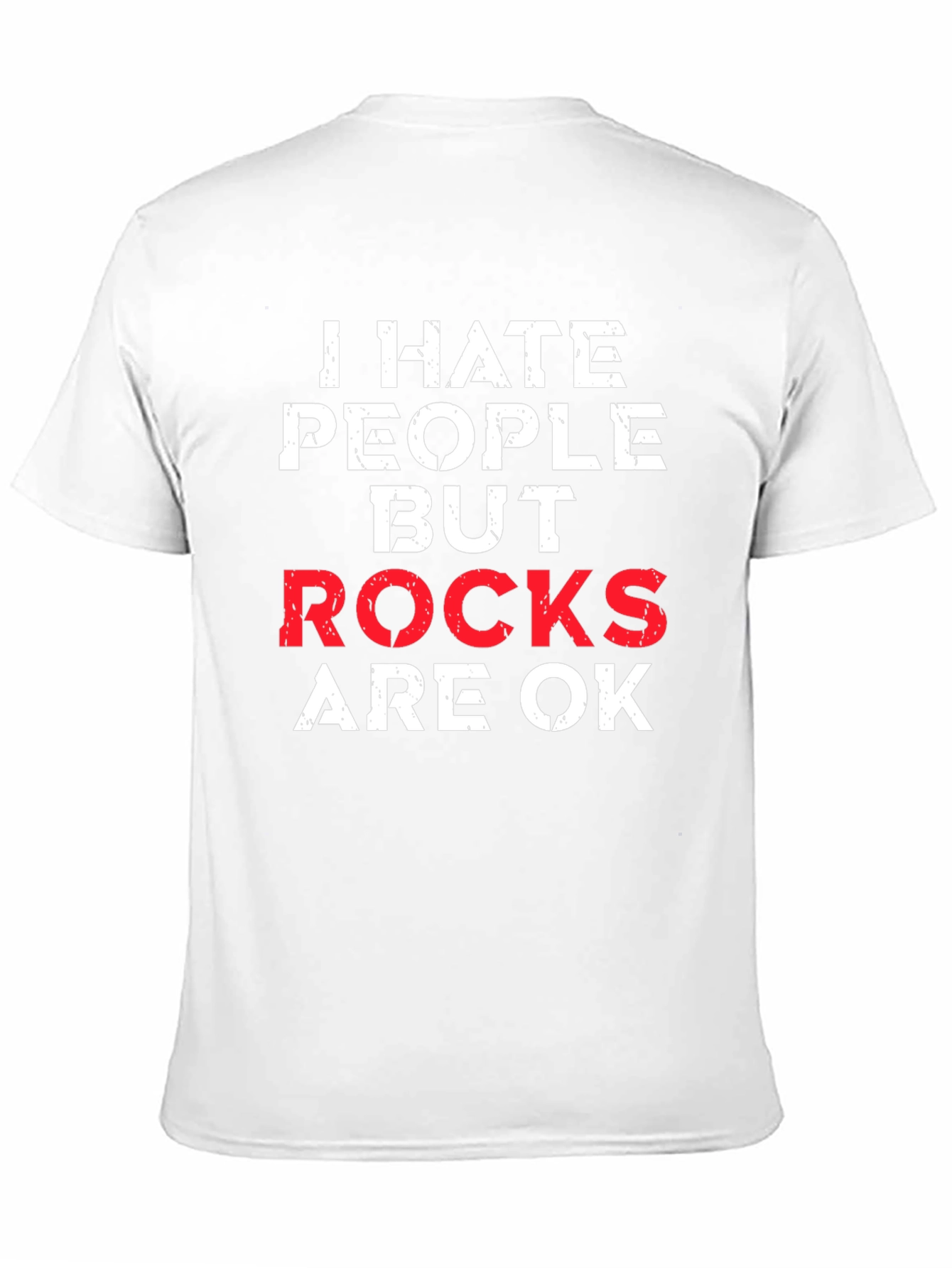 Black I Hate People But Rocks Are OK Graphic Tee view 11