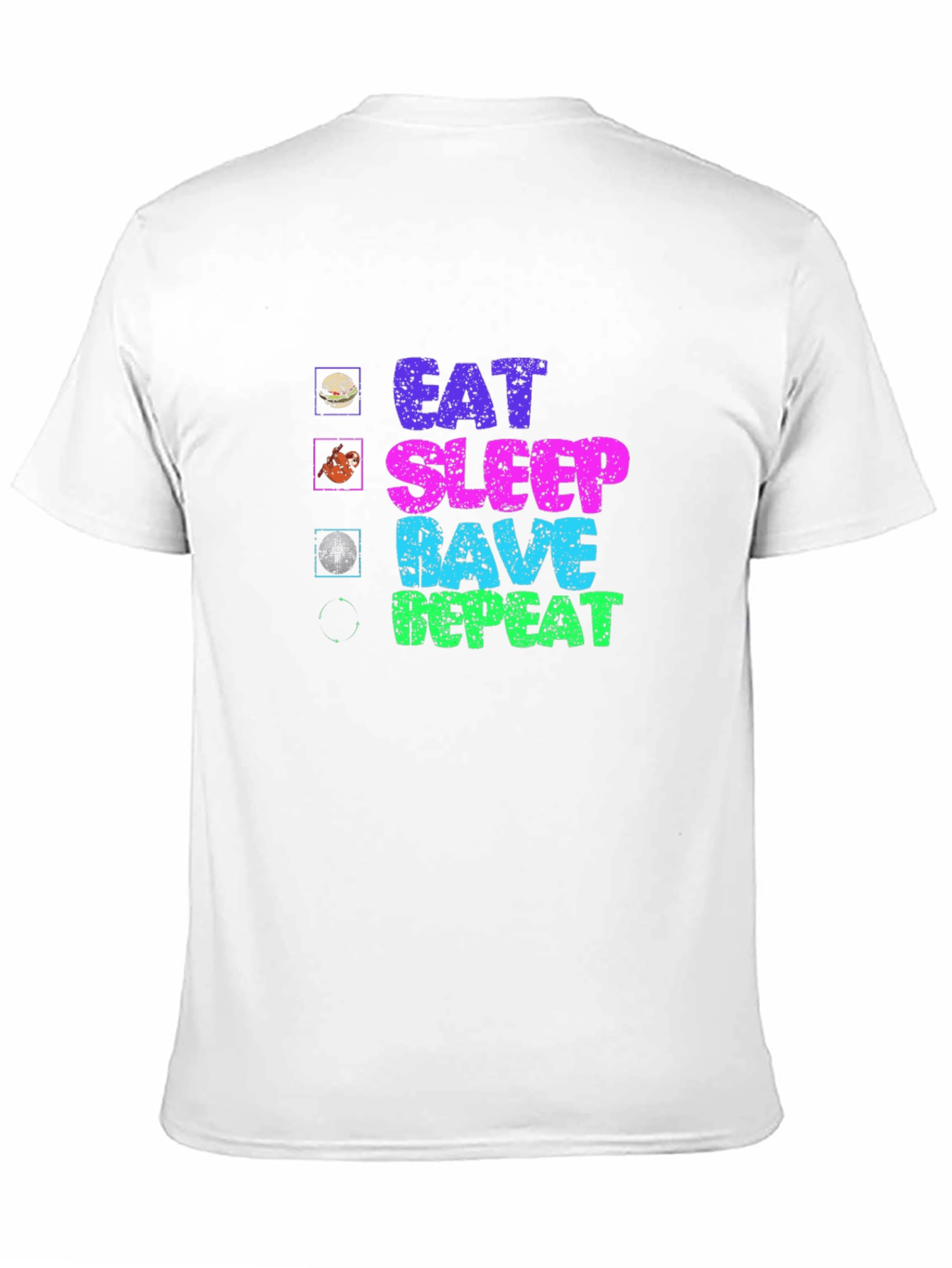 Black Eat Sleep Rave Repeat Graphic Tee view 11