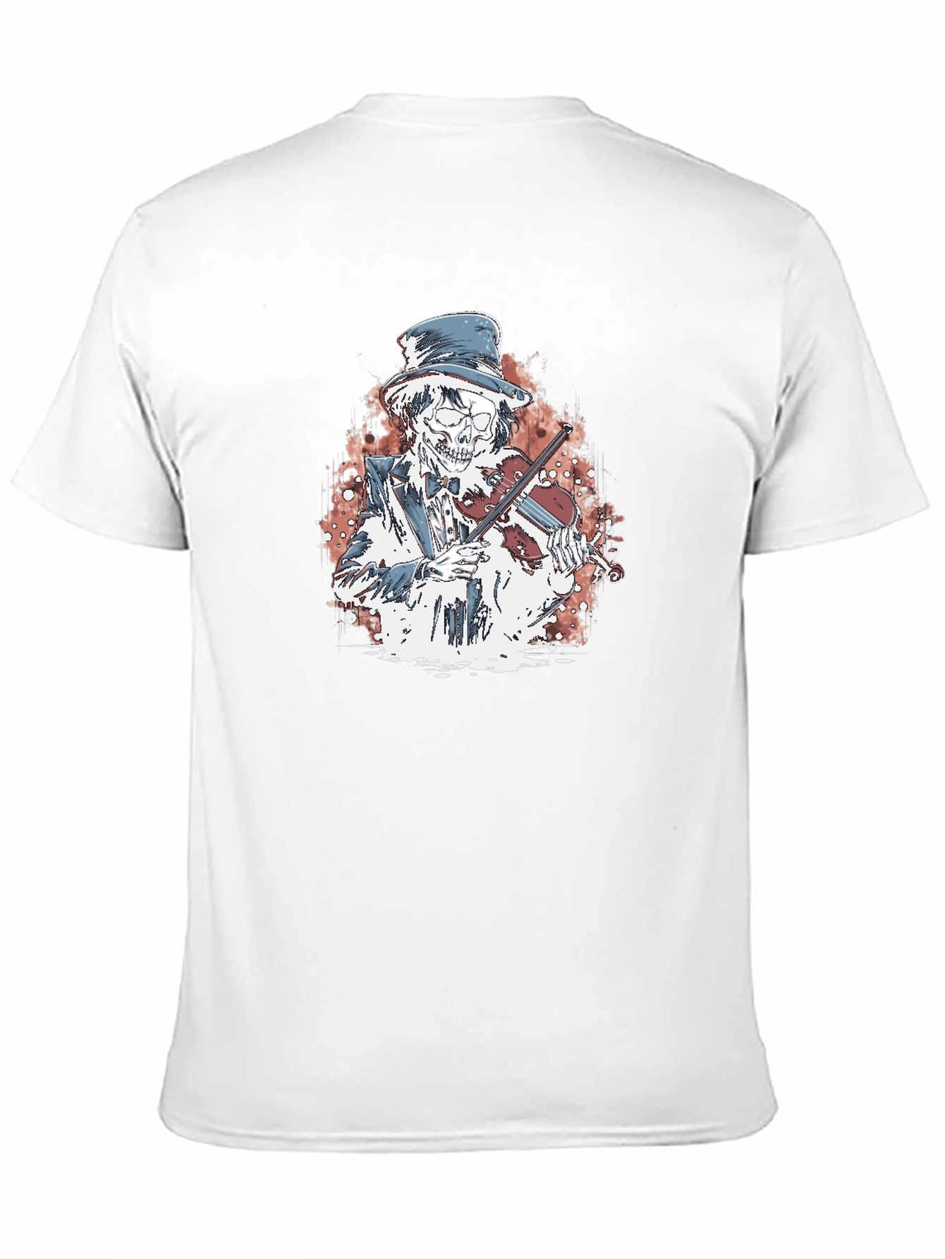 Black Skeleton Violinist Graphic Tee view 11
