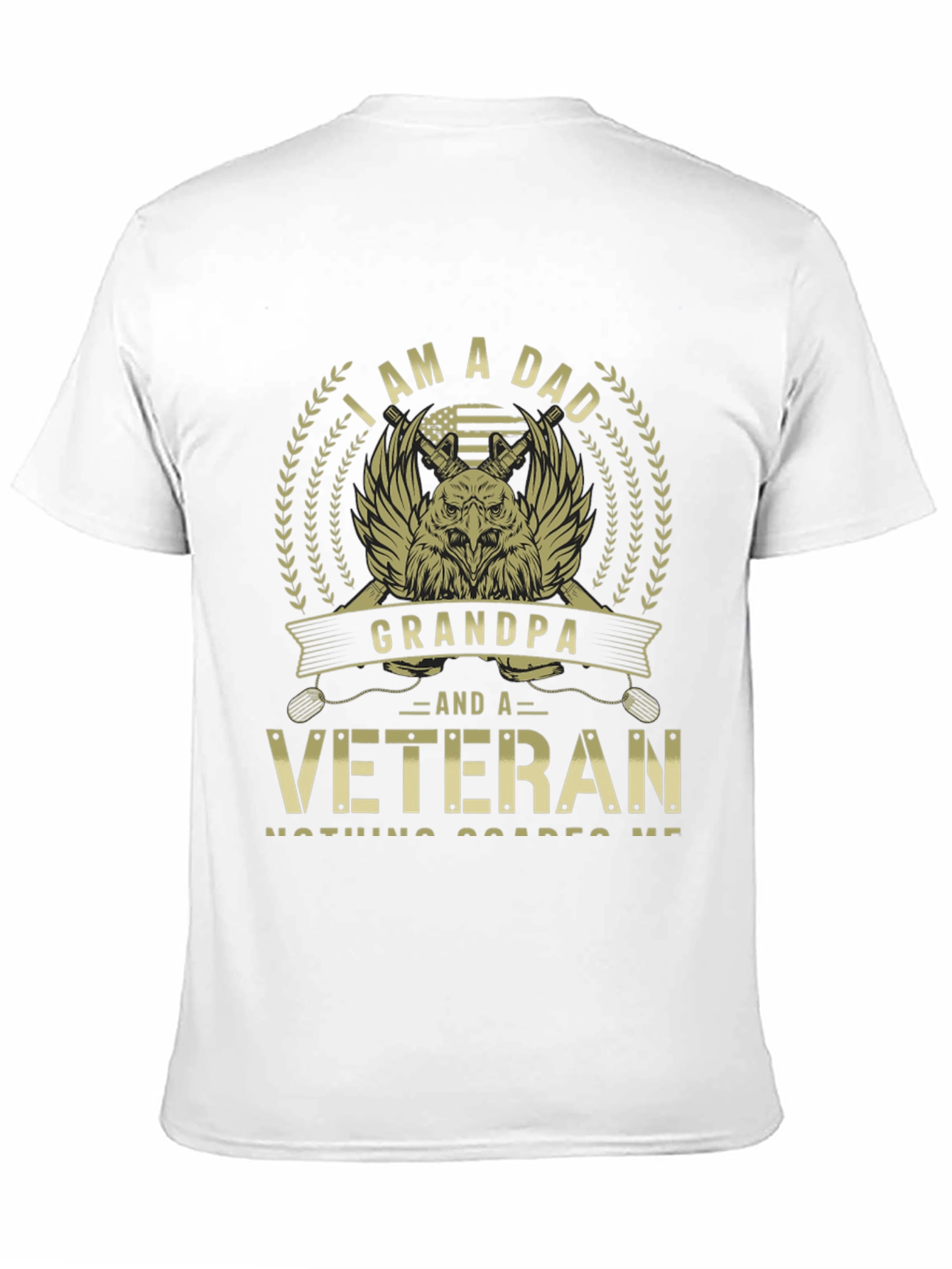Black I am a Dad Grandpa Veteran T-Shirt view 11