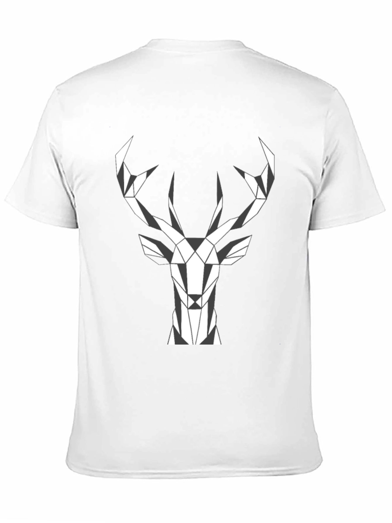 Black Geometric Deer Head Graphic Tee - Stylish Menswear view 11