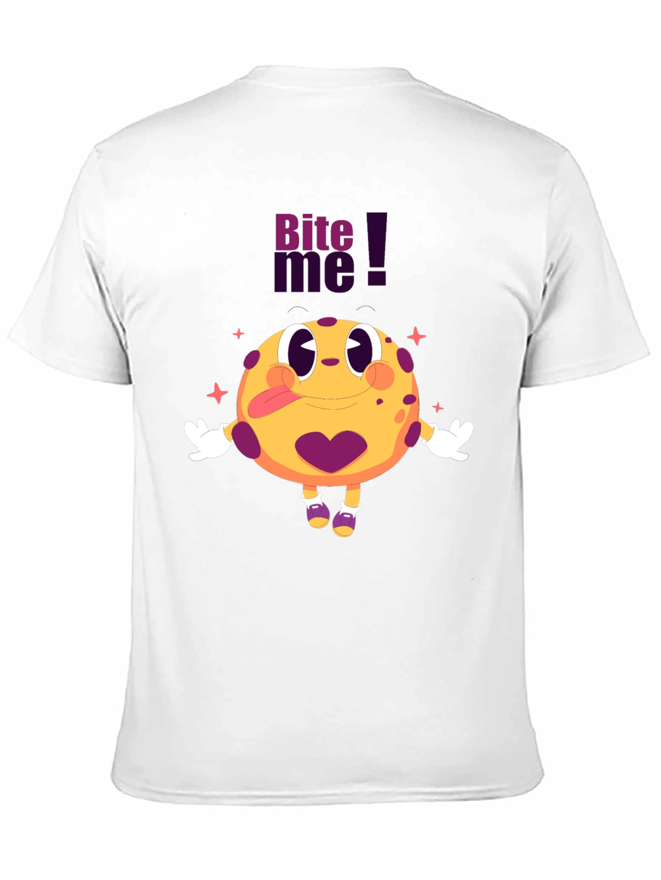 Black Bite Me Cartoon Graphic Black T-Shirt view 11