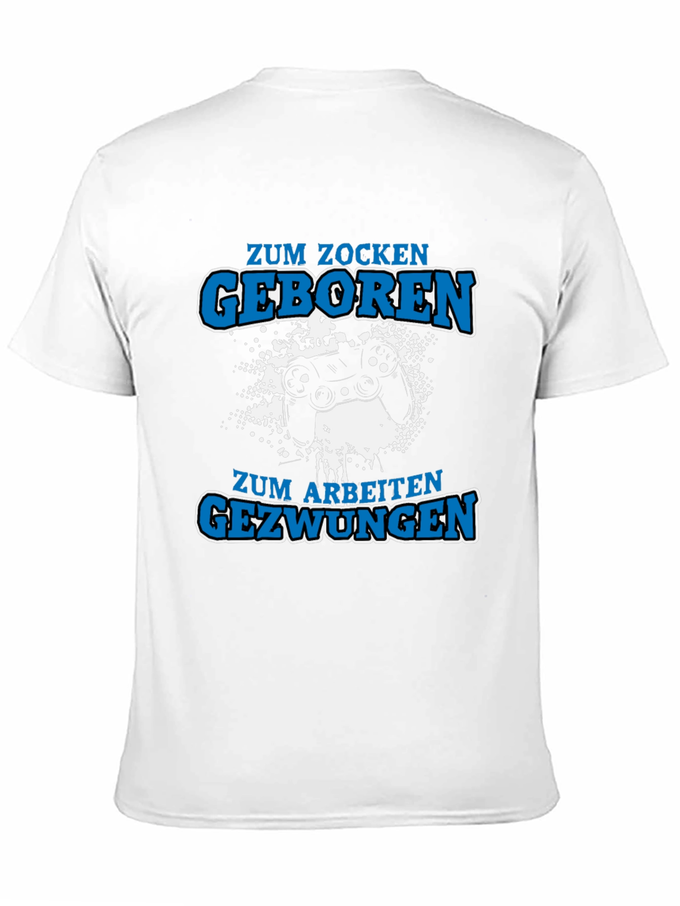 Black Gamer T-Shirt: Born to Play, Forced to Work - Black Cotton Tee view 11