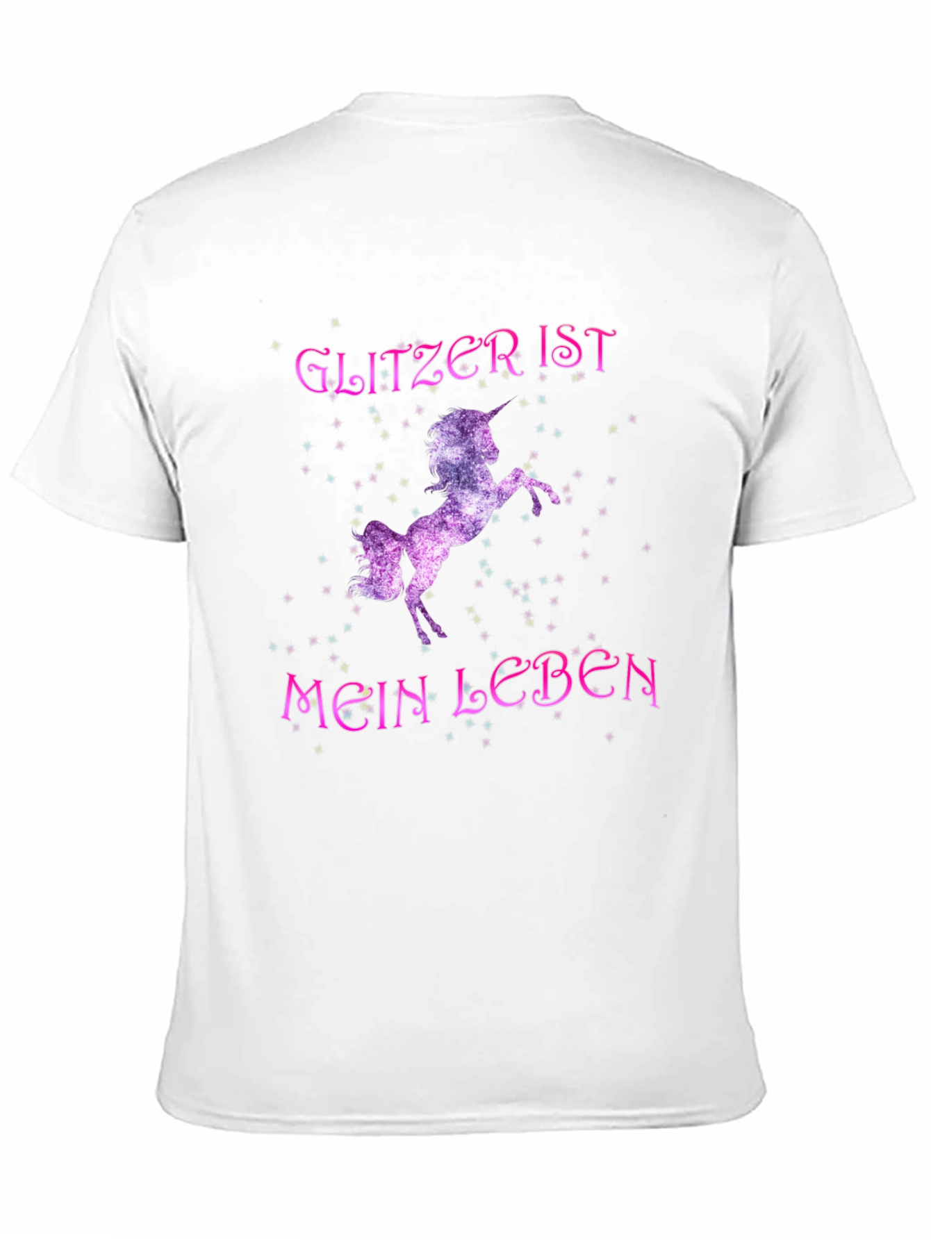 Black Glitzer Ist Mein Leben Unicorn Black T-Shirt view 11