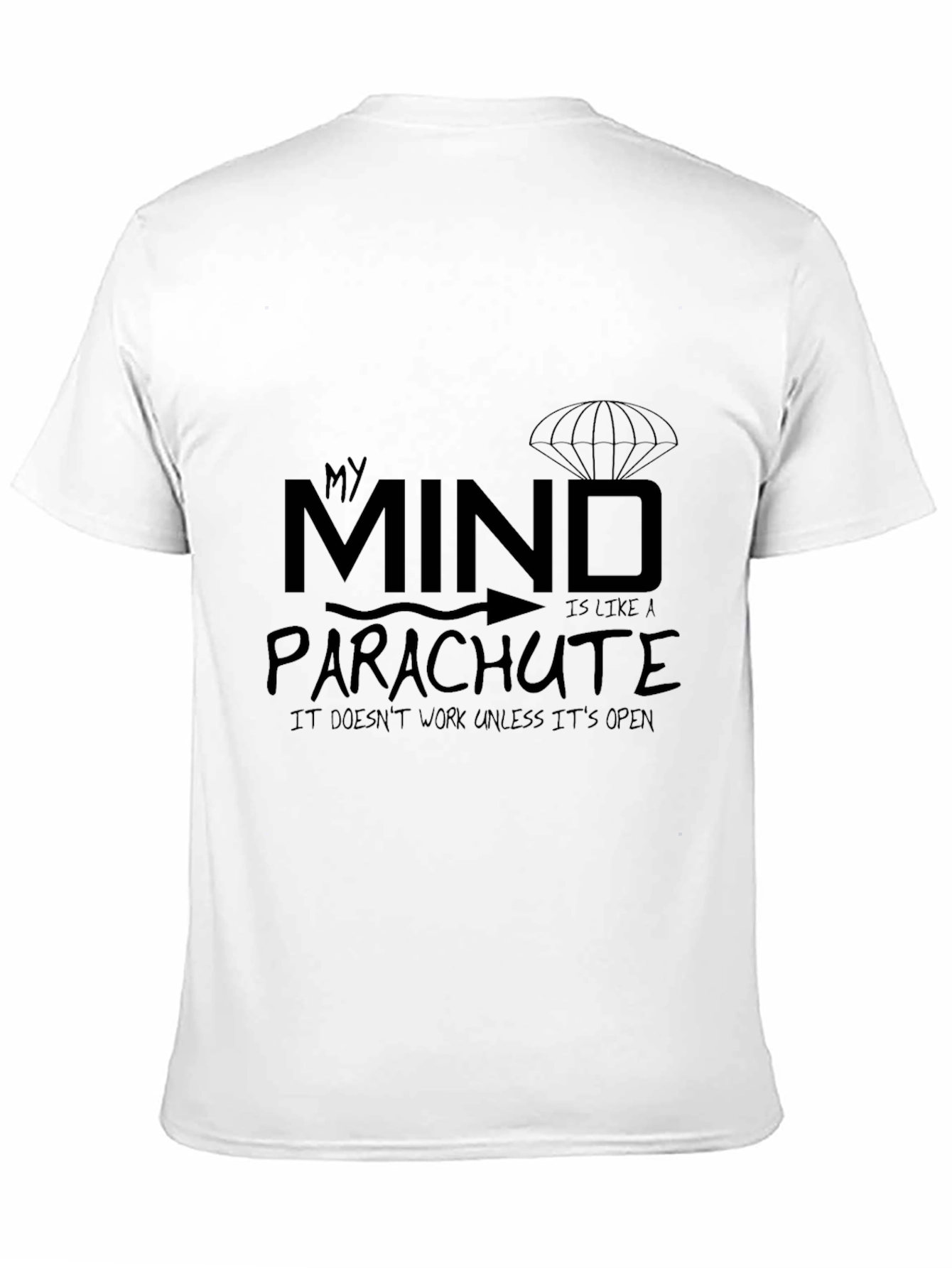 Black My Mind Parachute T-Shirt - Funny Graphic Tee view 11