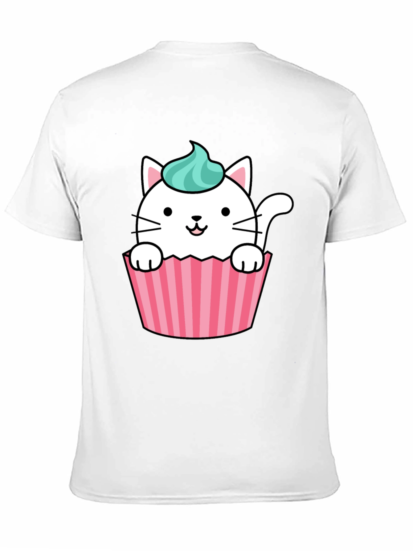 Black Cute Cupcake Cat Graphic Tee - Black view 11