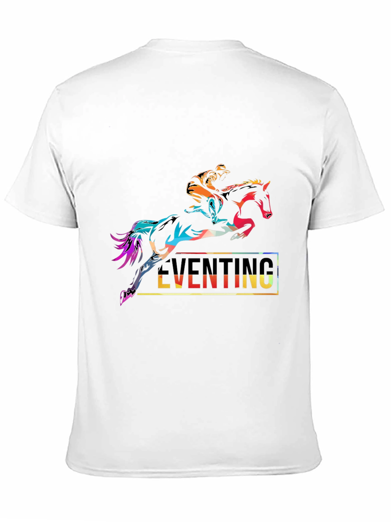 Black Eventing Horse Rider Graphic Tee - Black Cotton T-Shirt view 11