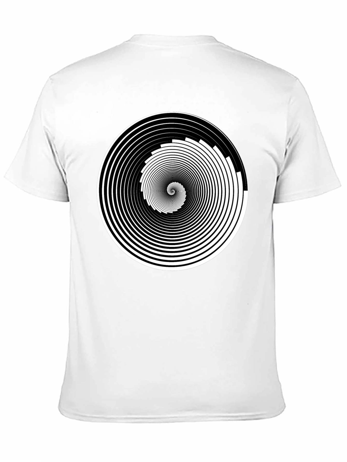 Black Hypnotic Spiral Graphic Tee - Black Cotton Crew Neck view 11