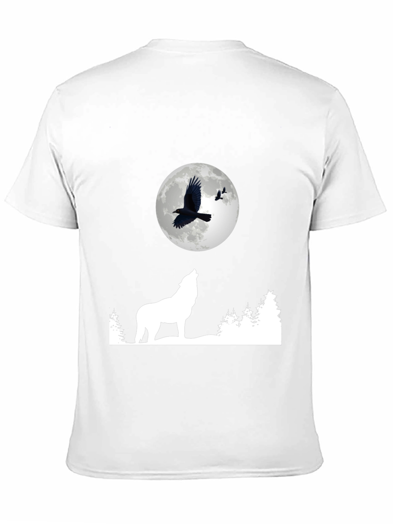 Black Wolf Moon Raven Graphic Tee - Black view 11