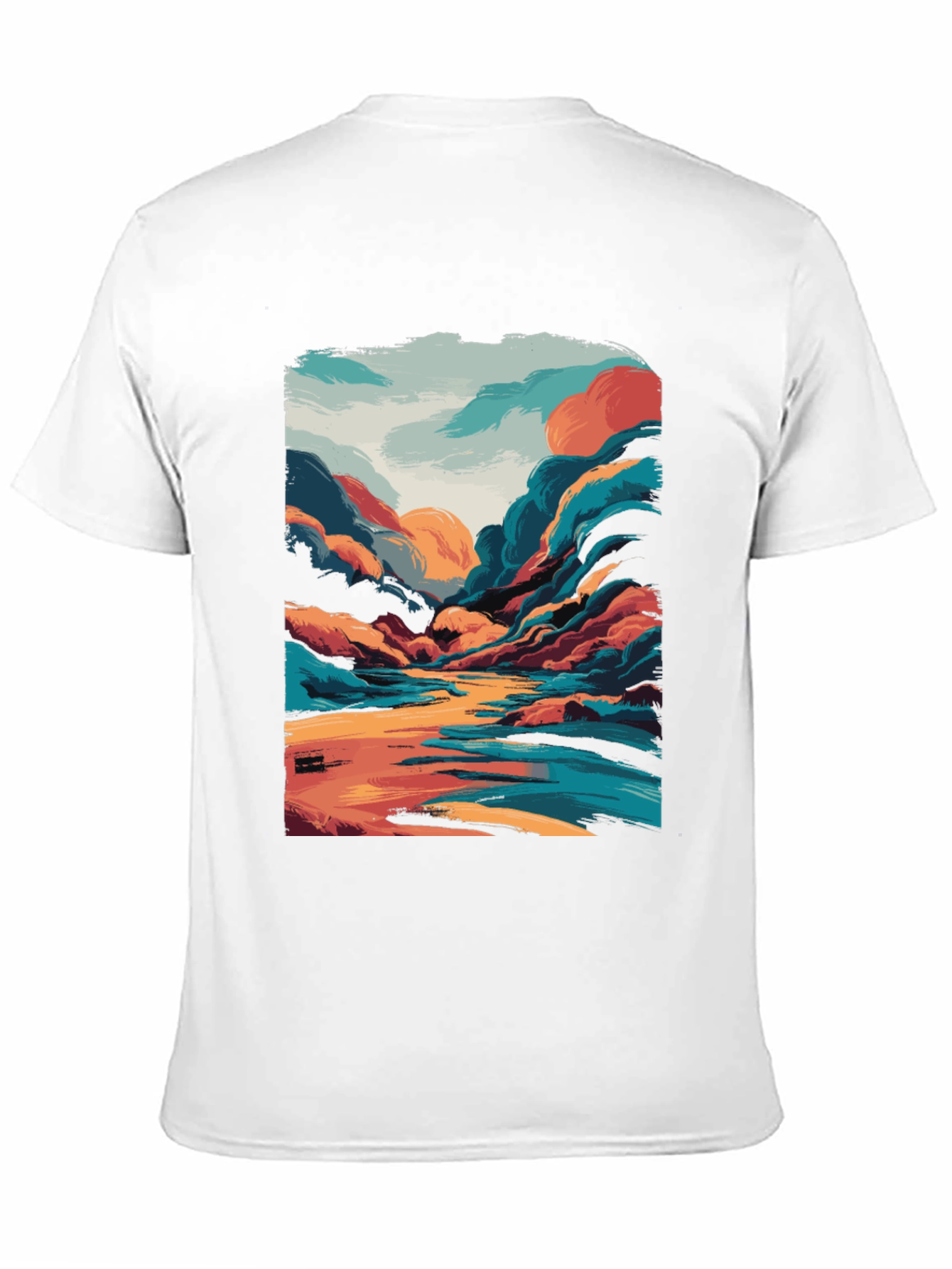 Black Vivid Landscape Graphic Tee - Artistic Comfort view 11