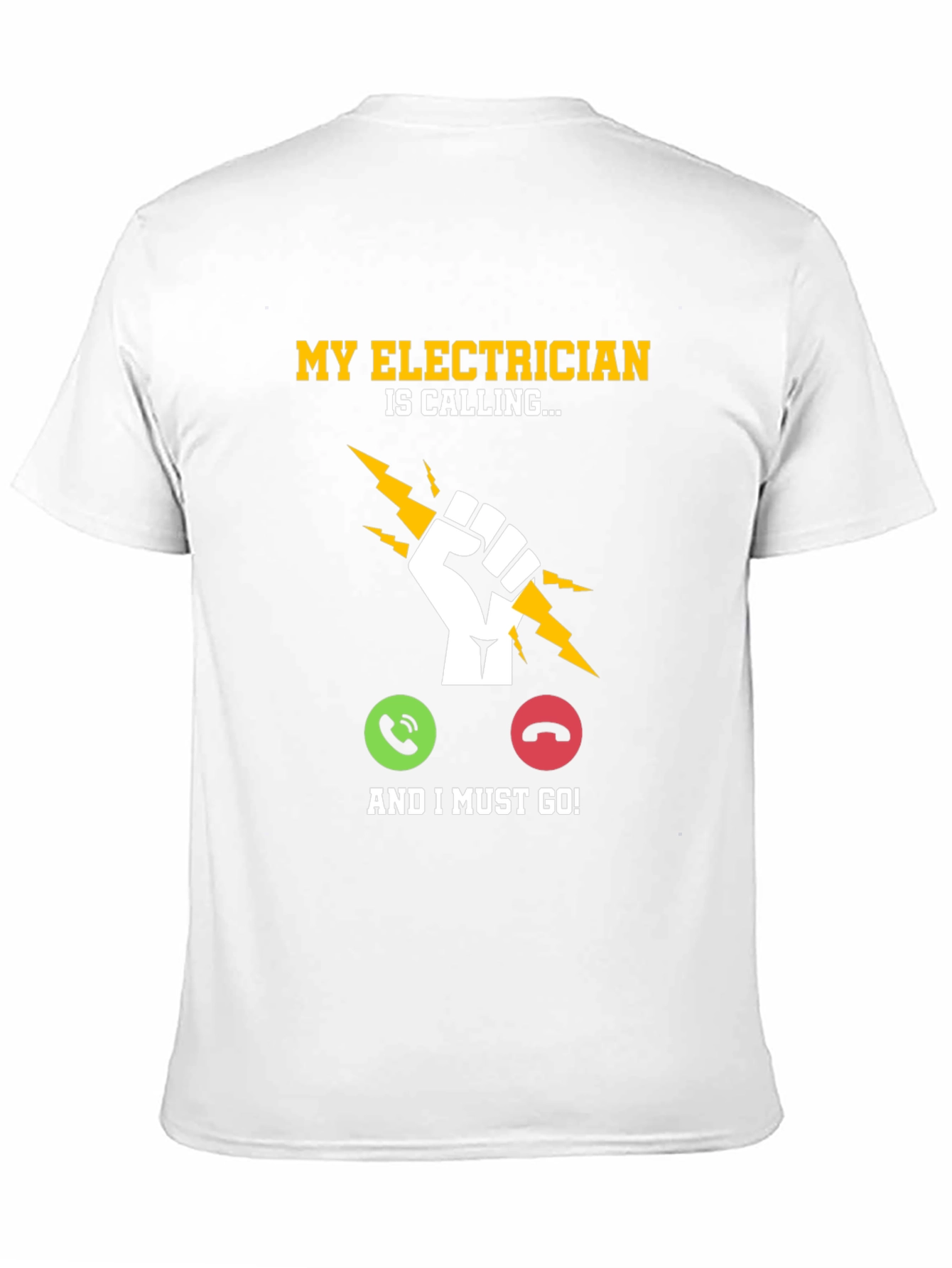 Black Electrician Calling T-Shirt - Funny Job Gift view 11