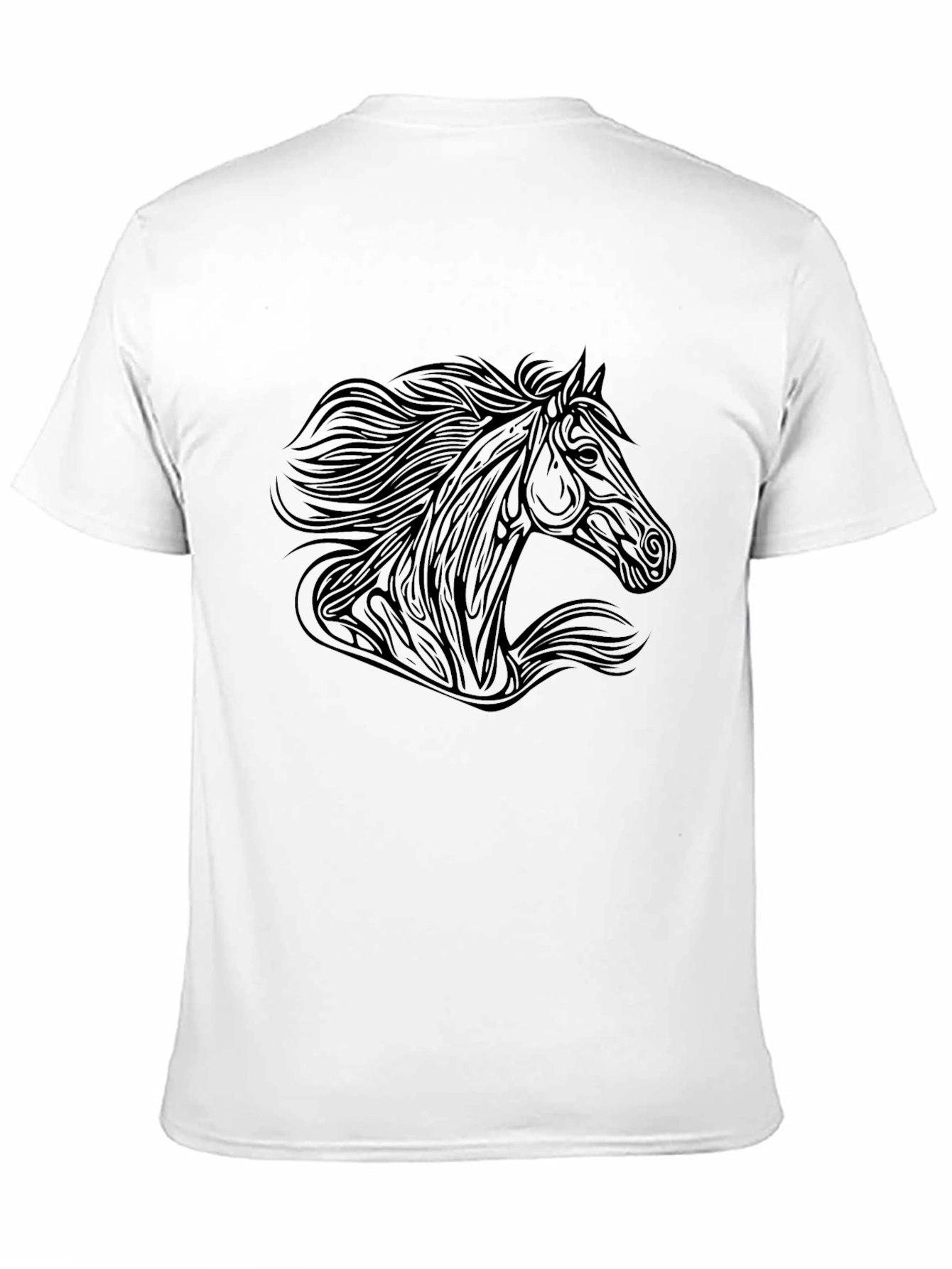 Black Men's Black Horse Graphic Tee - Stylish & Unique Design view 11