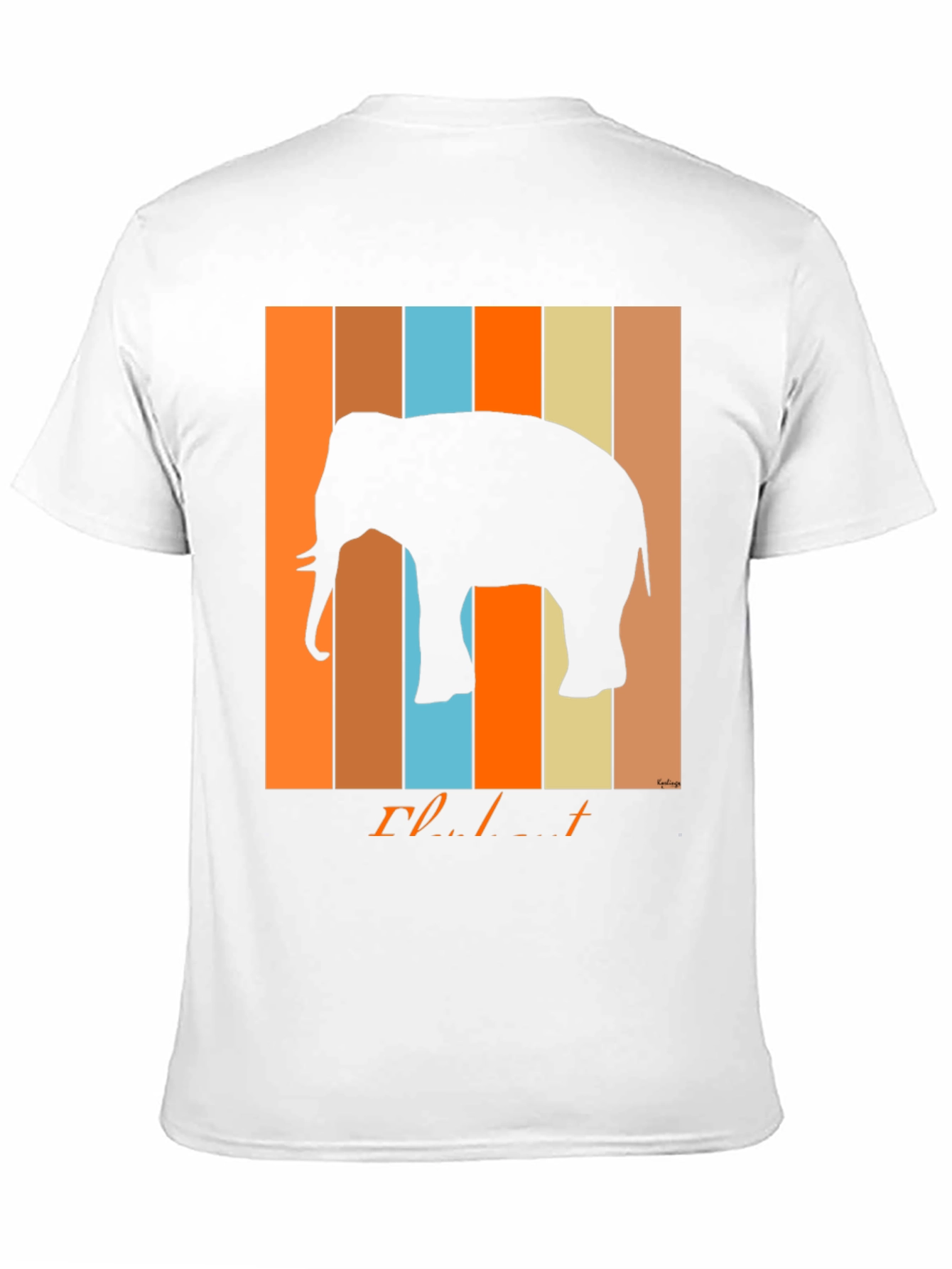 Black Retro Elephant Graphic T-Shirt view 11