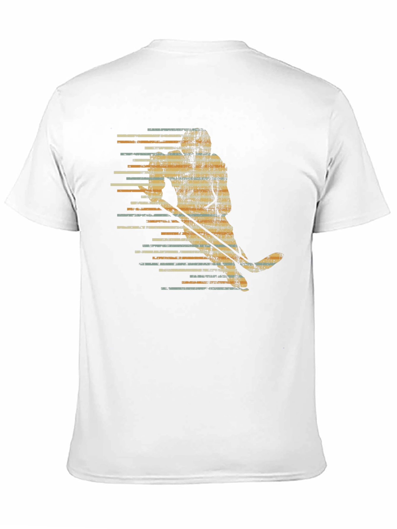 Black Vintage Hockey Player Graphic Tee - Black Cotton Blend view 11