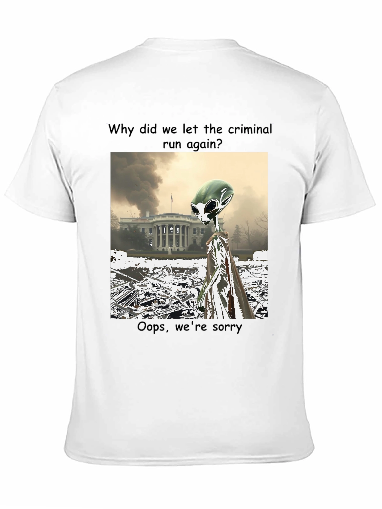 Black Political Alien Humor Graphic Tee view 11