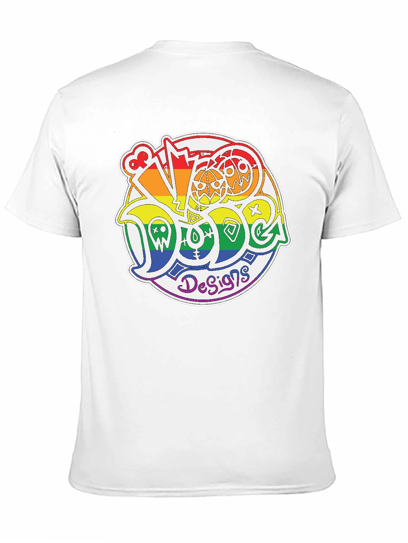 Black Rainbow Doodle Design T-Shirt view 11